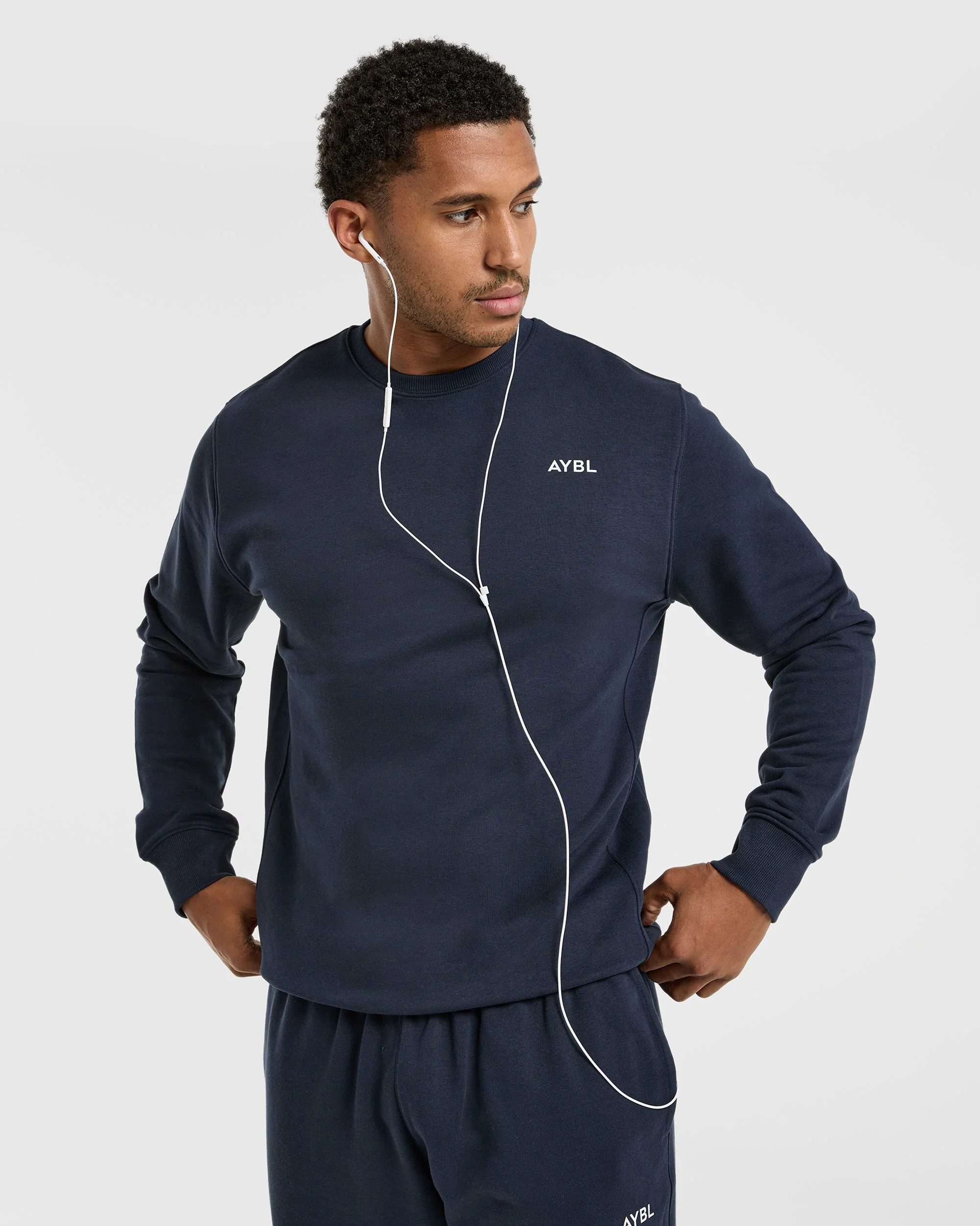 Essential Lightweight Sweater - Navy - Image 7