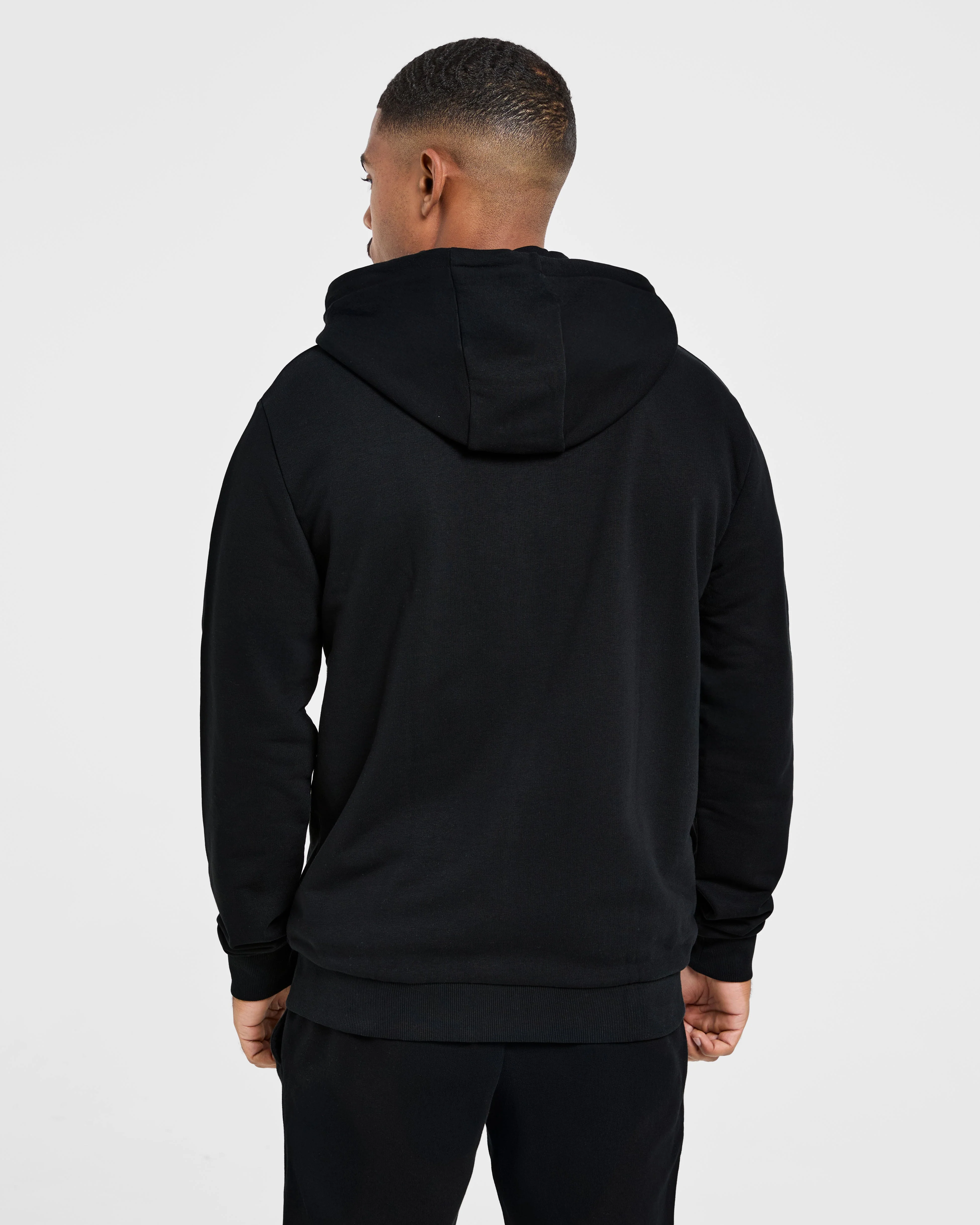 Essential Lightweight Zip Up Hoodie - Noir - Image 2