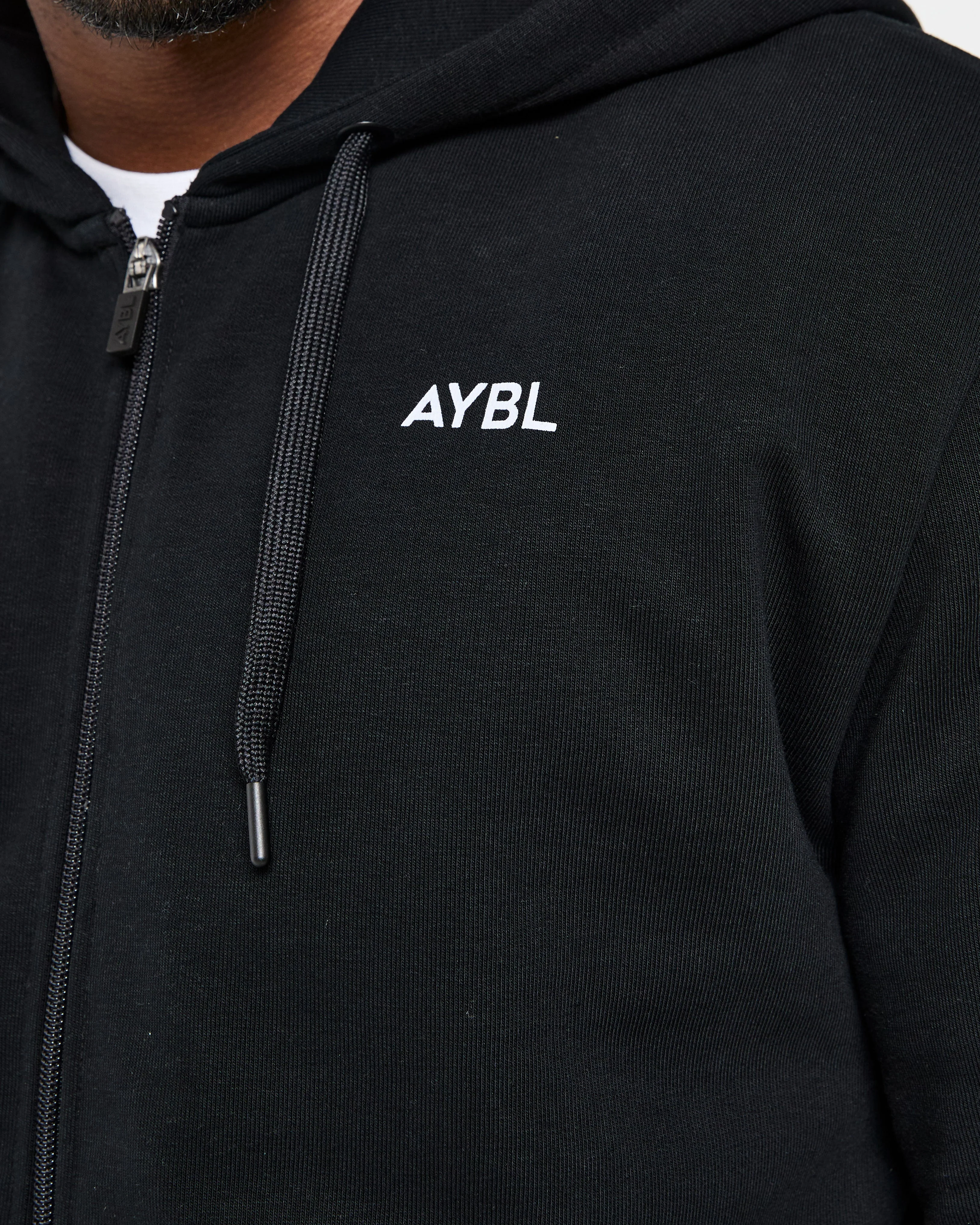 Essential Lightweight Zip Up Hoodie - Noir - Image 5
