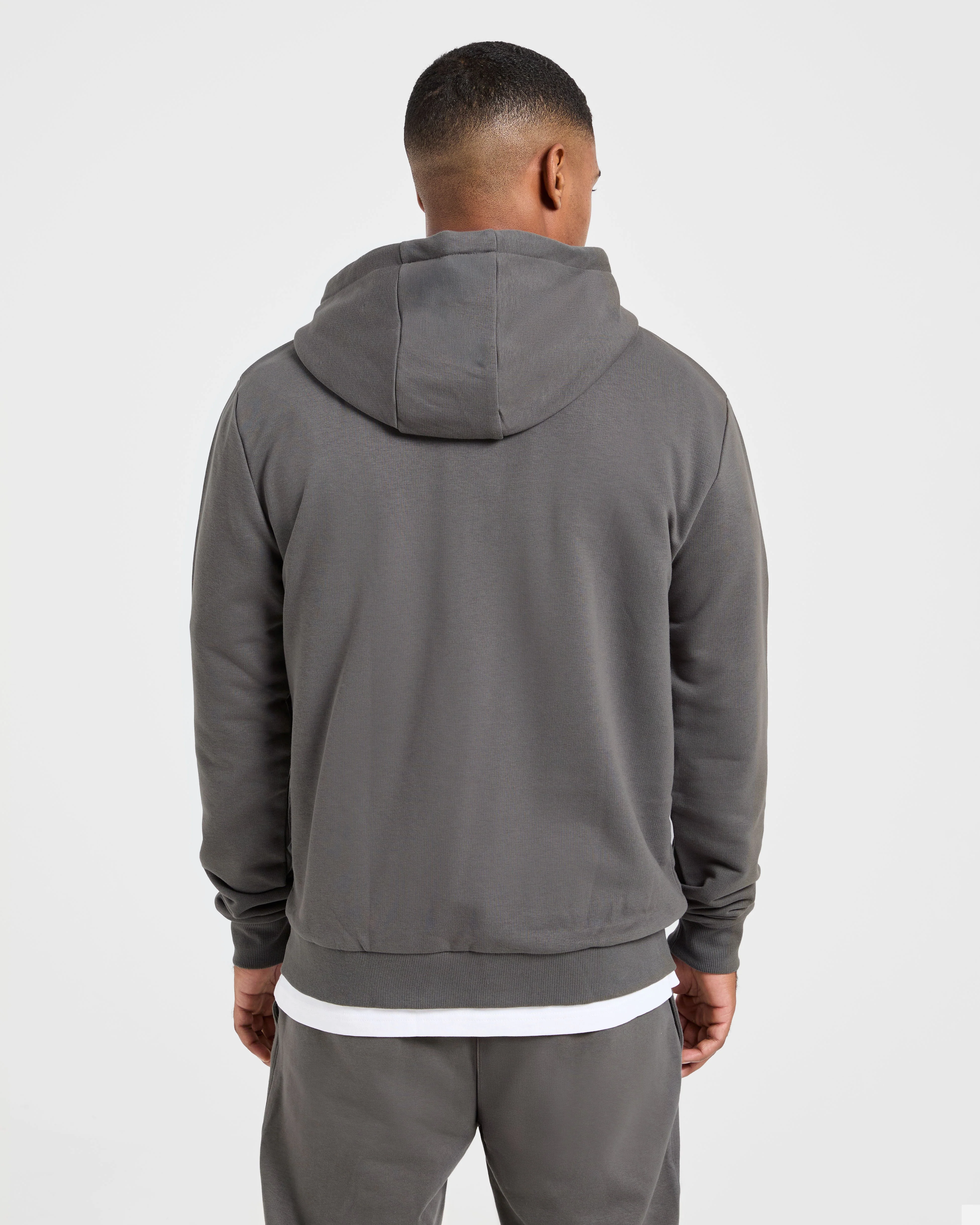 Essential Lightweight Zip Up Hoodie - Charcoal - Image 2
