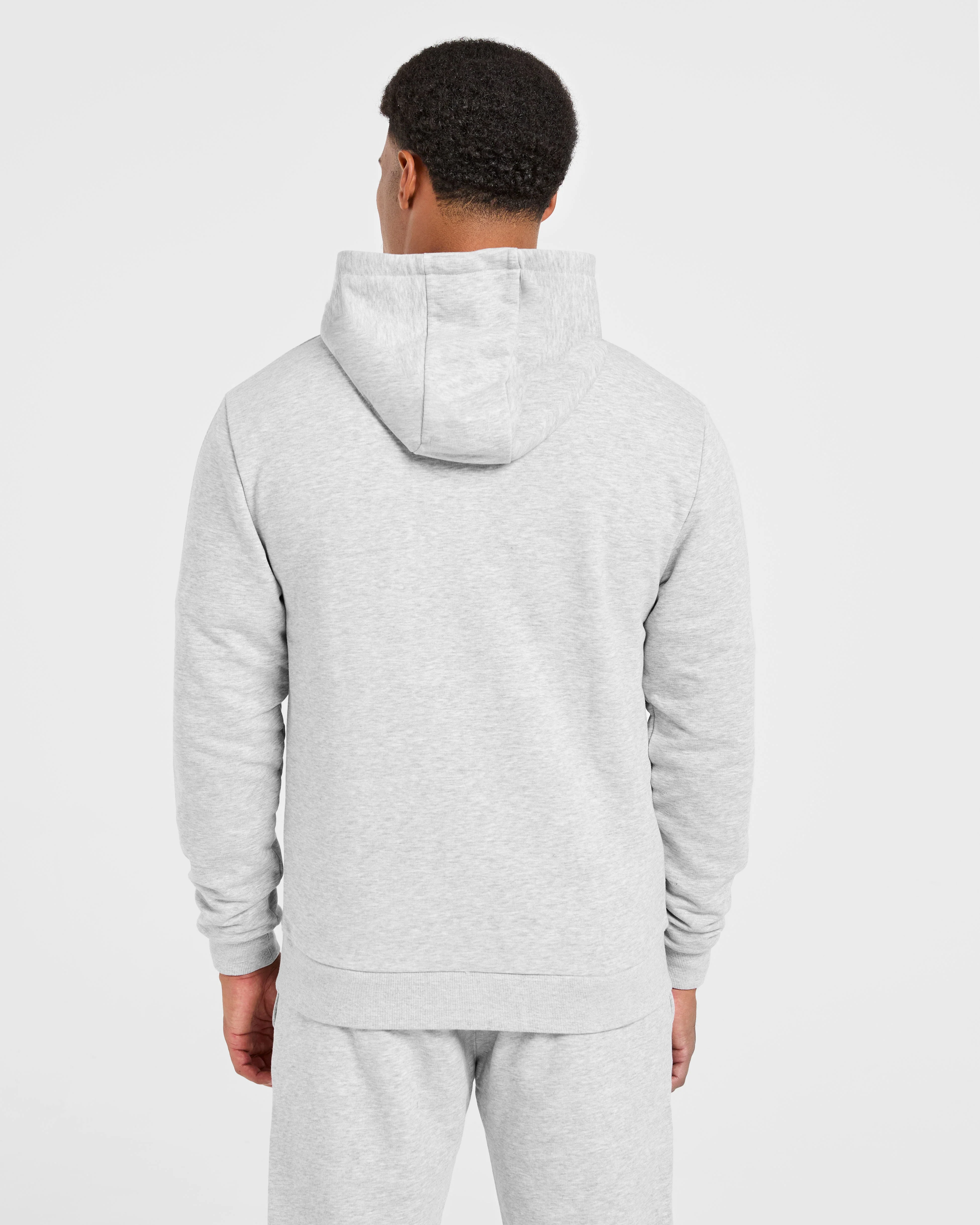 Essential Lightweight Zip Up Hoodie - Gris Marl - Image 2