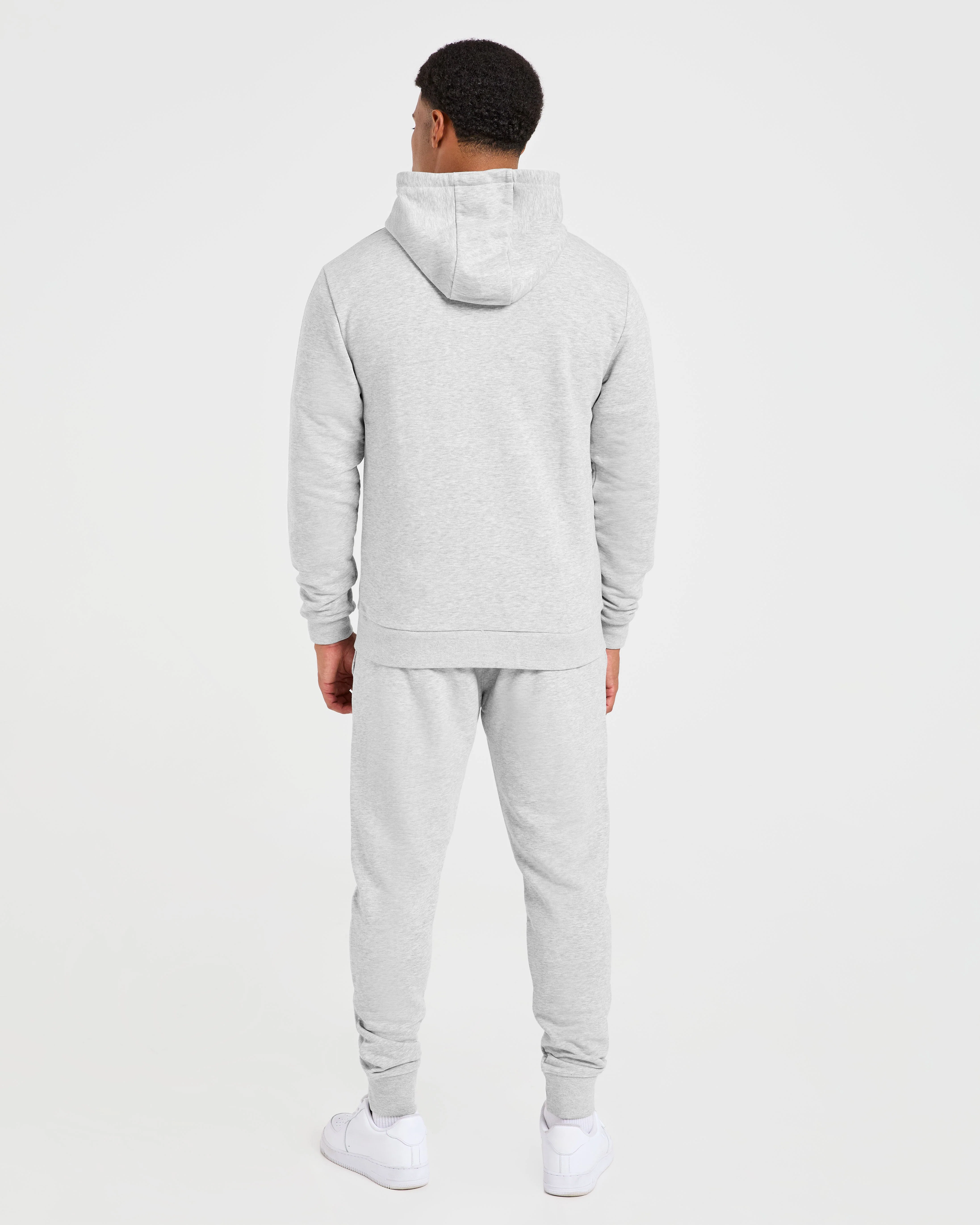 Essential Lightweight Zip Up Hoodie - Gris Marl - Image 4