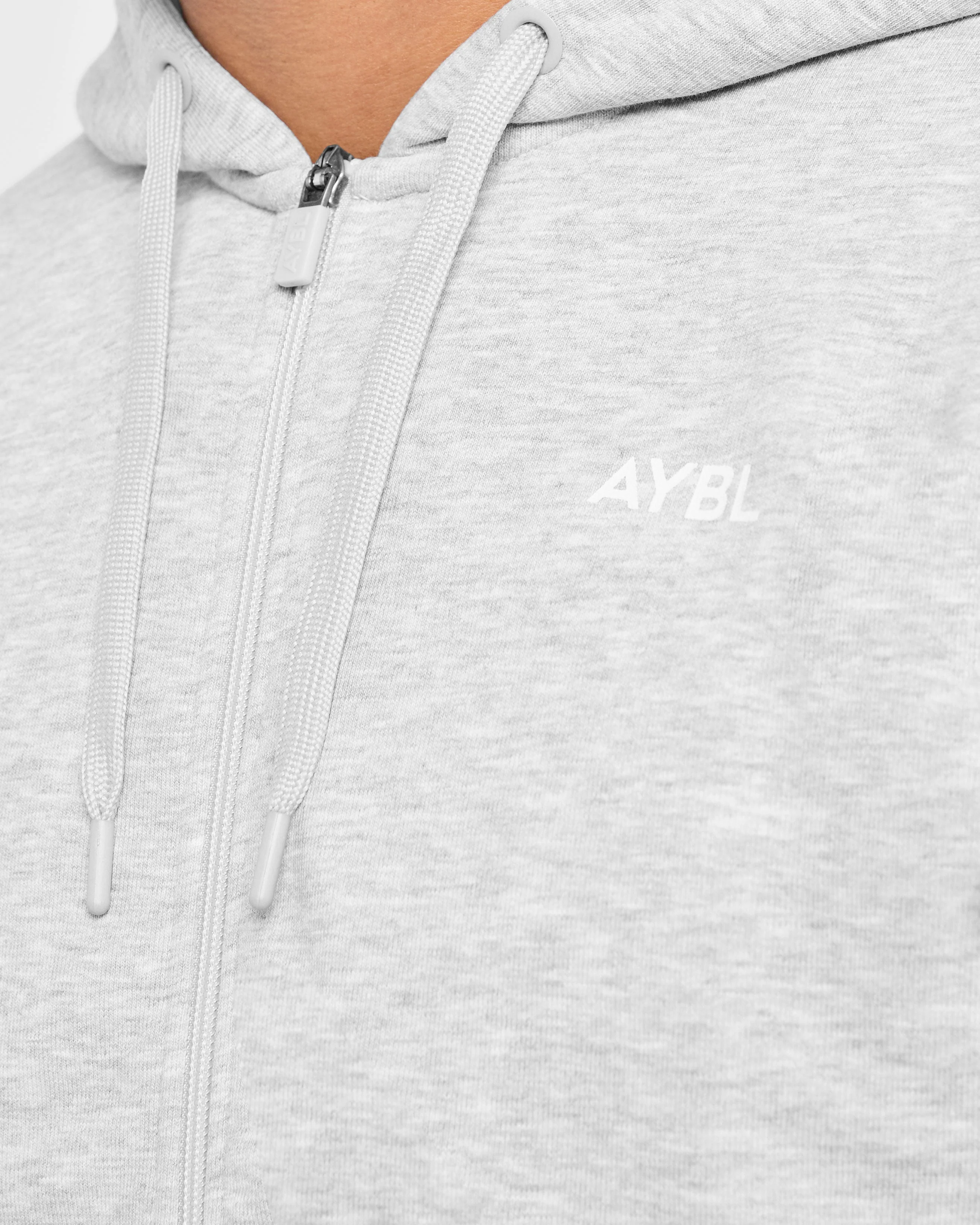 Essential Lightweight Zip Up Hoodie - Gris Marl - Image 5