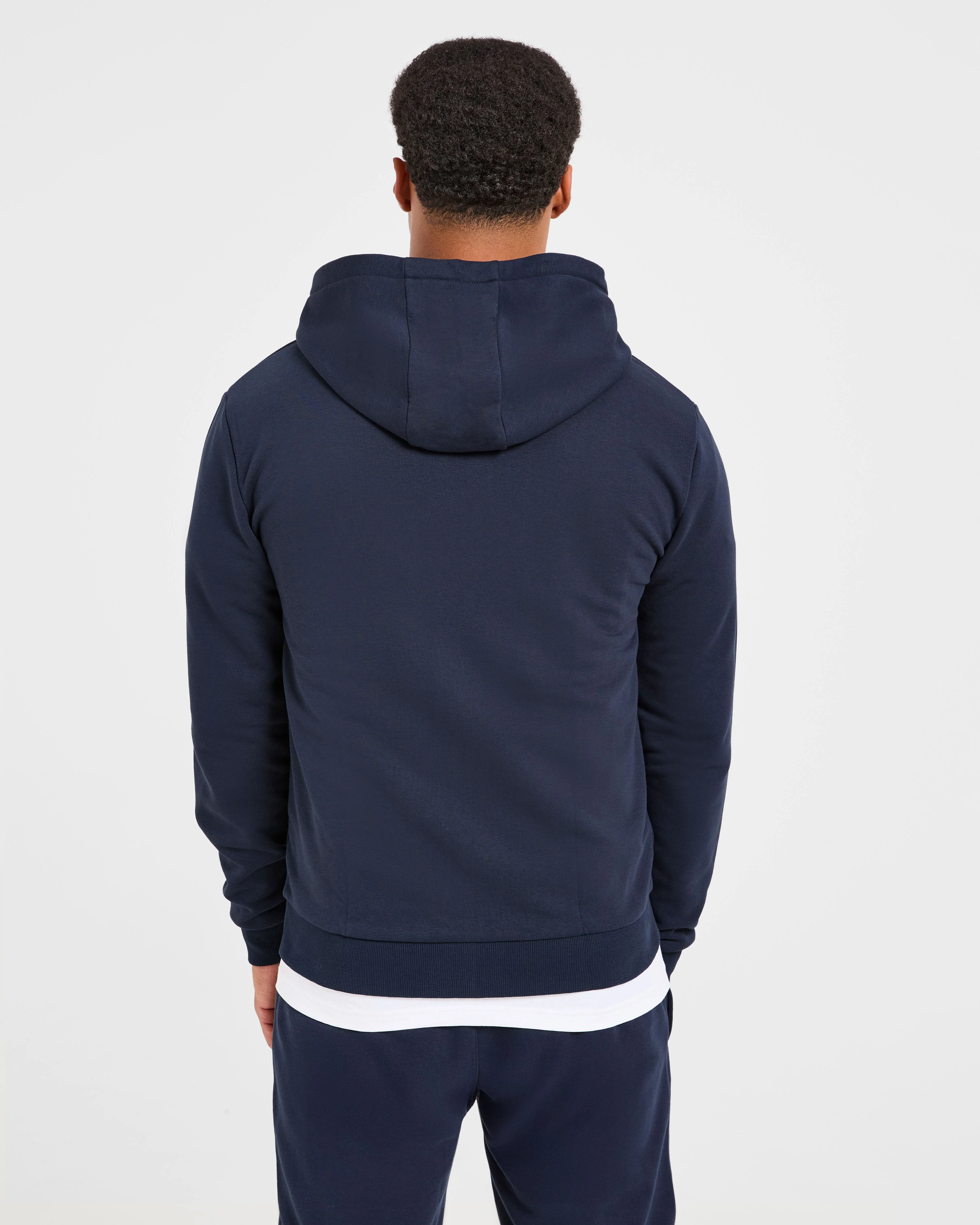 Essential Lightweight Zip Up Hoodie - Navy - Image 2