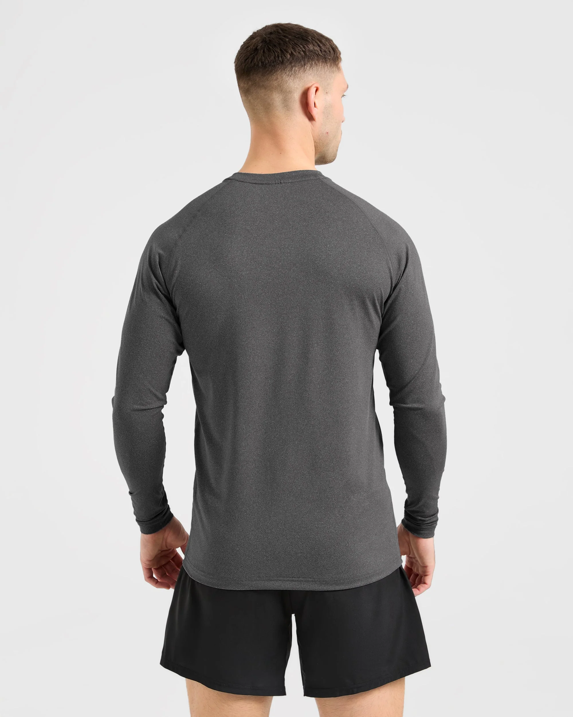 Essential Long Sleeve T Shirt - Gris Marl - Image 2