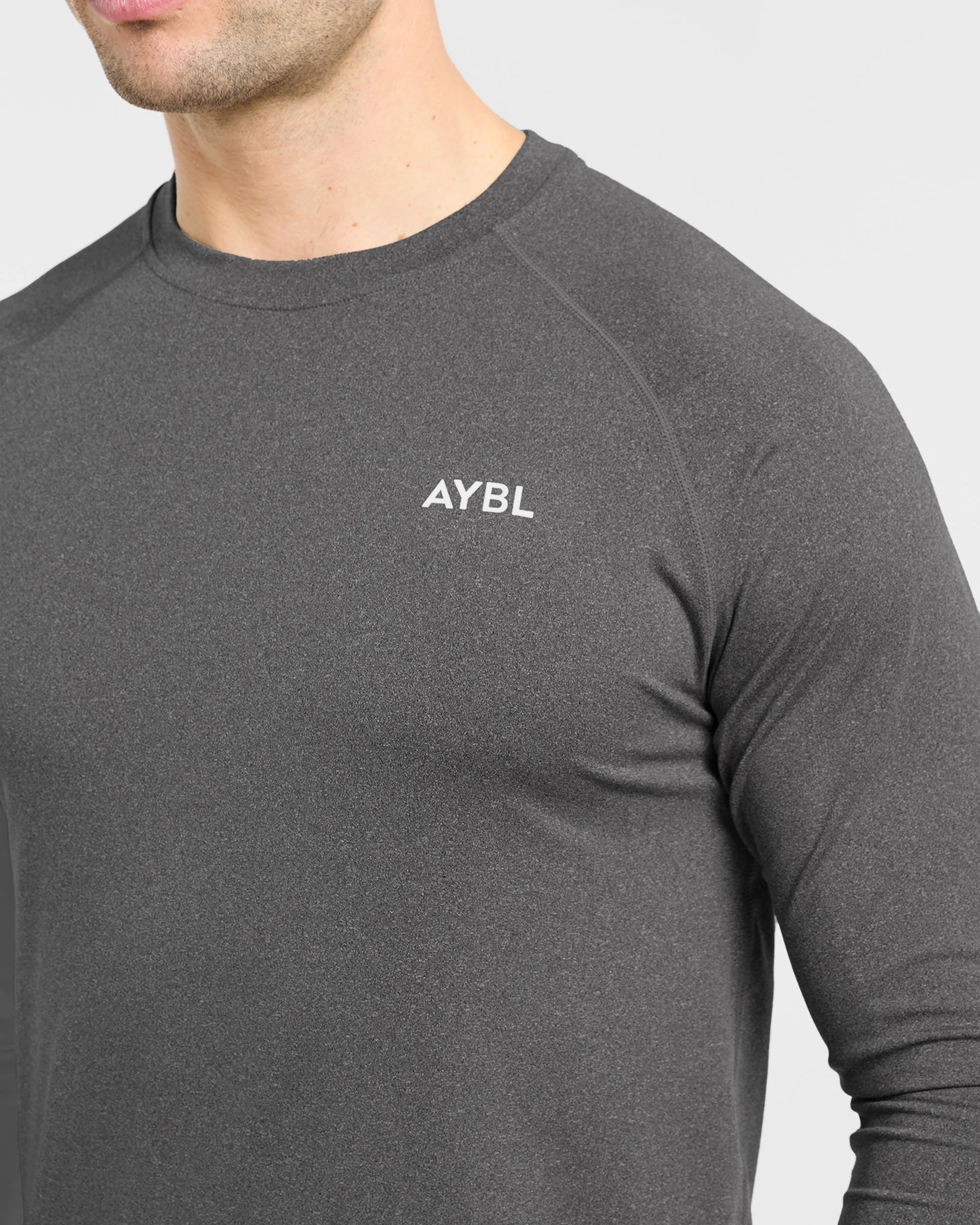 Essential Long Sleeve T Shirt - Gris Marl - Image 6
