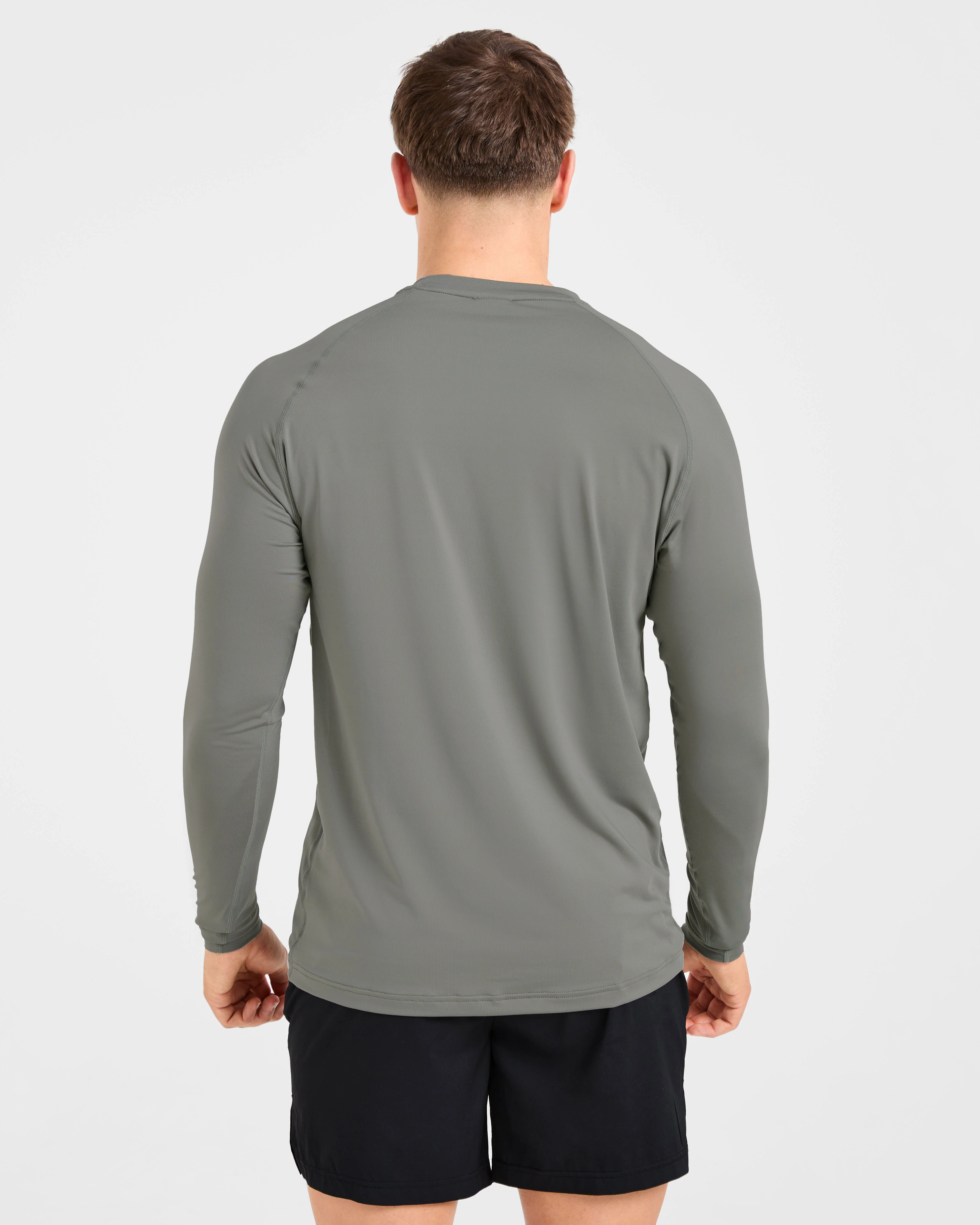 Essential Long Sleeve T Shirt - Olive Smoke - Image 2