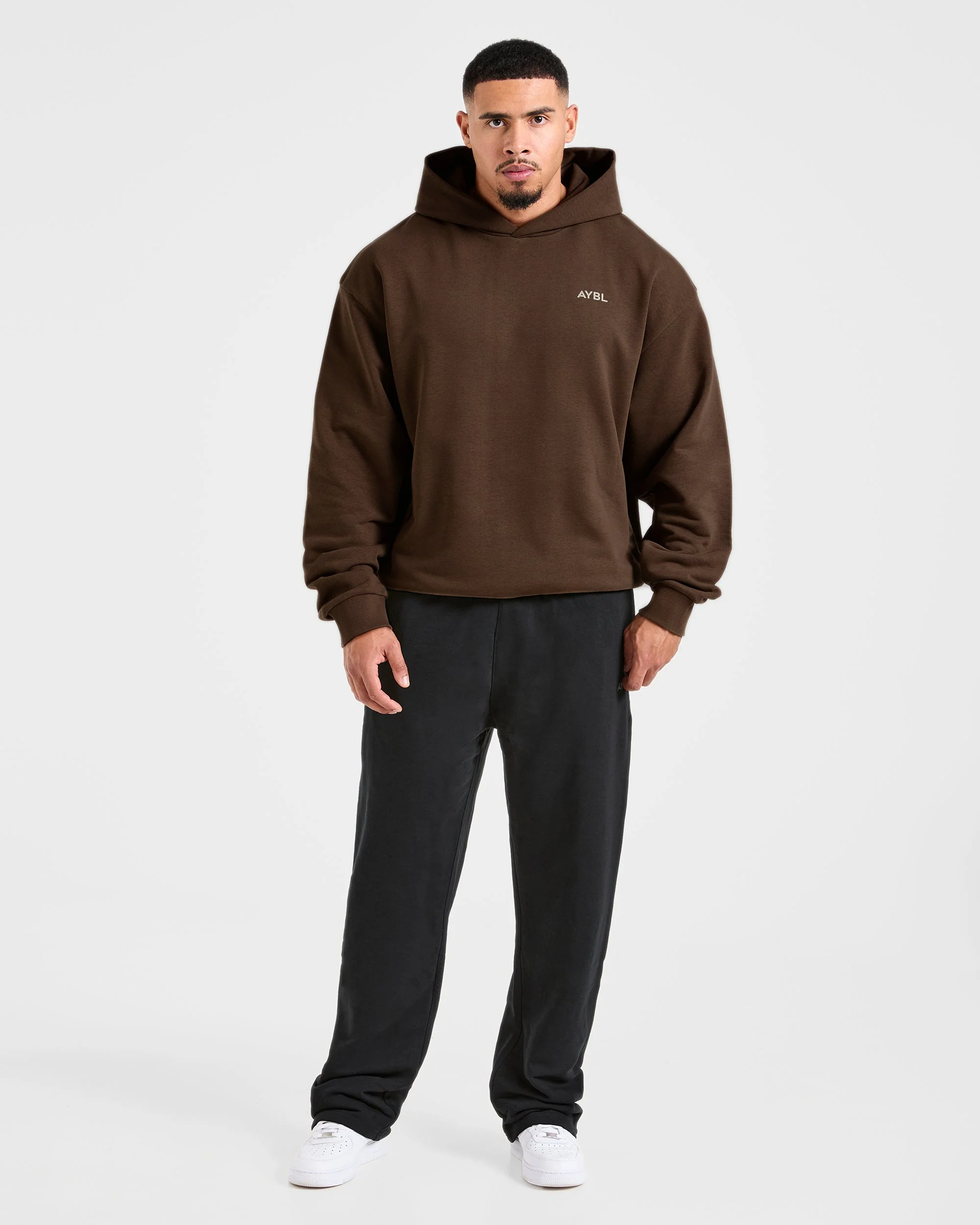 Essential Oversized Graphic Hoodie - Marron - Image 3