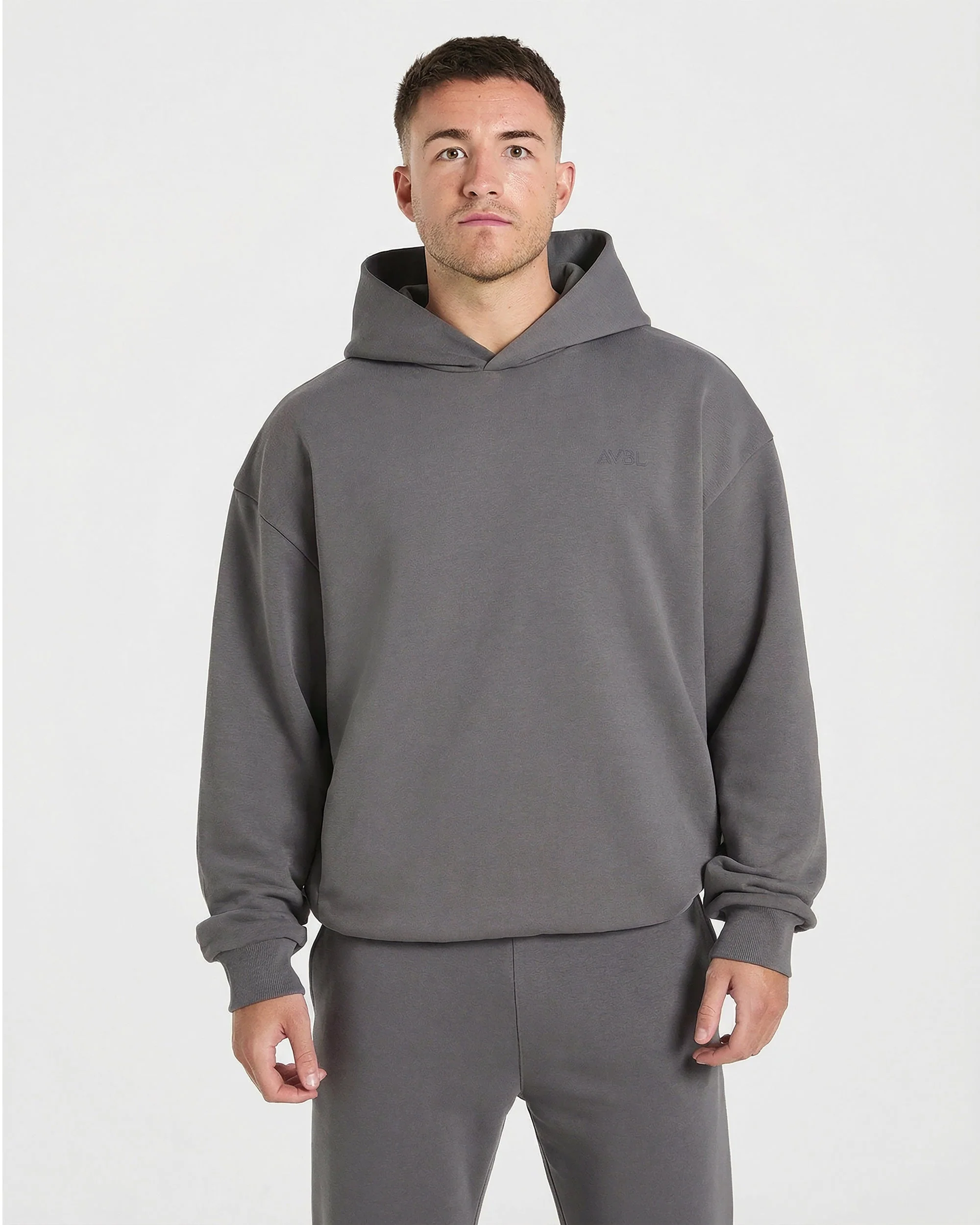 Essential Oversized Graphic Hoodie - Charcoal - Image 2