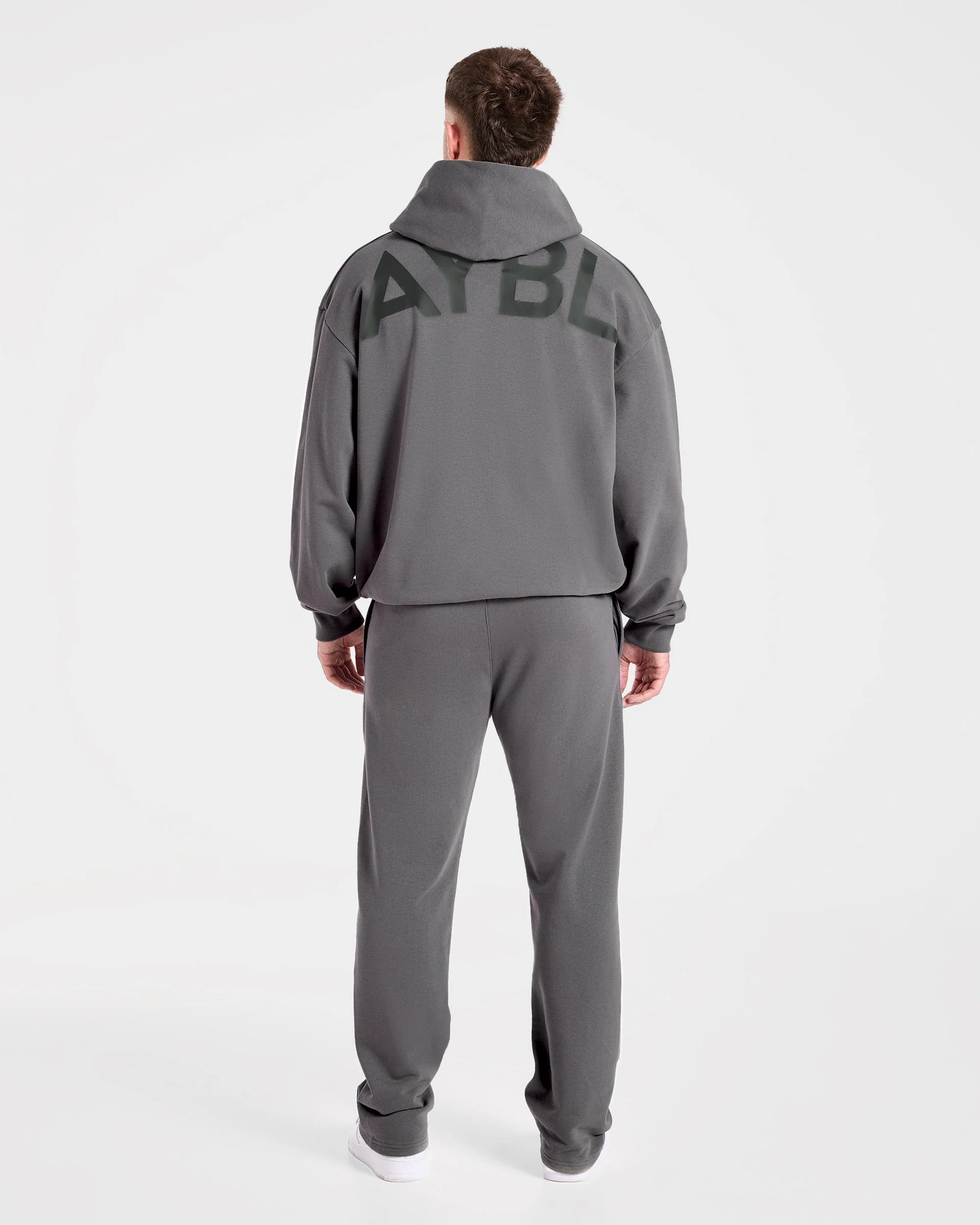Essential Oversized Graphic Hoodie - Charcoal - Image 3