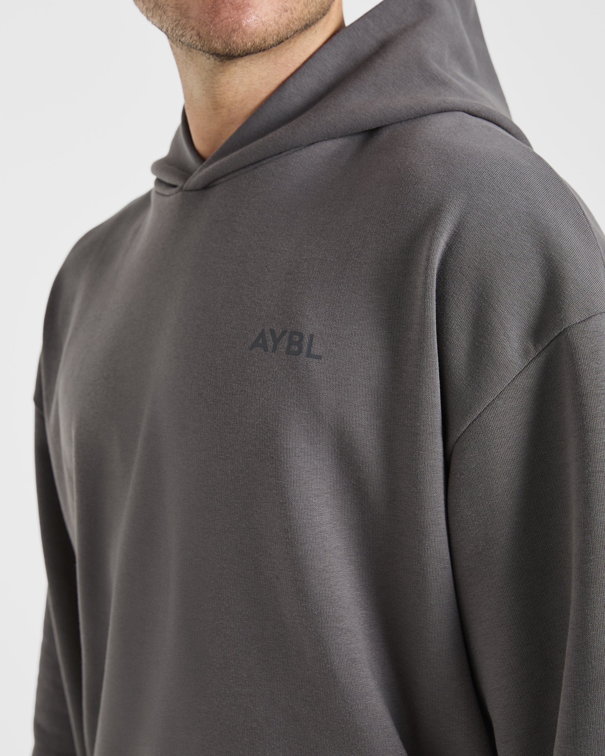 Essential Oversized Graphic Hoodie - Charcoal - Image 5
