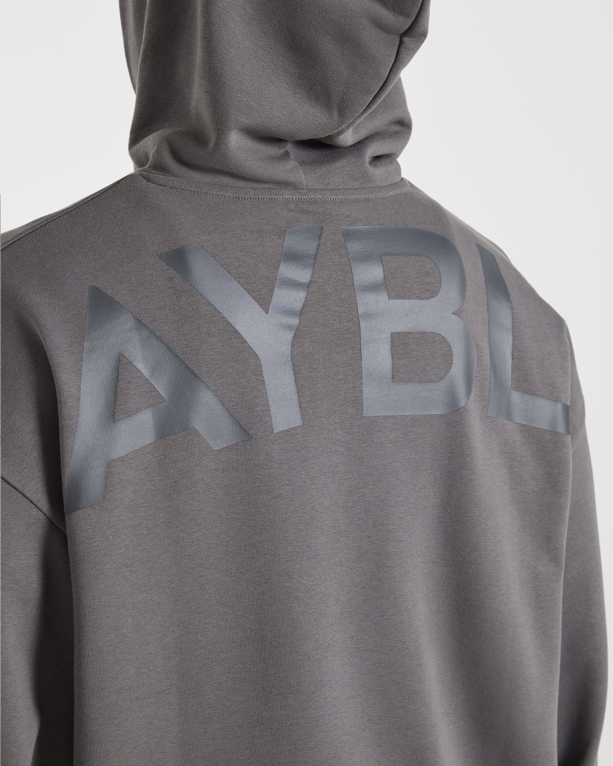 Essential Oversized Graphic Hoodie - Charcoal - Image 6