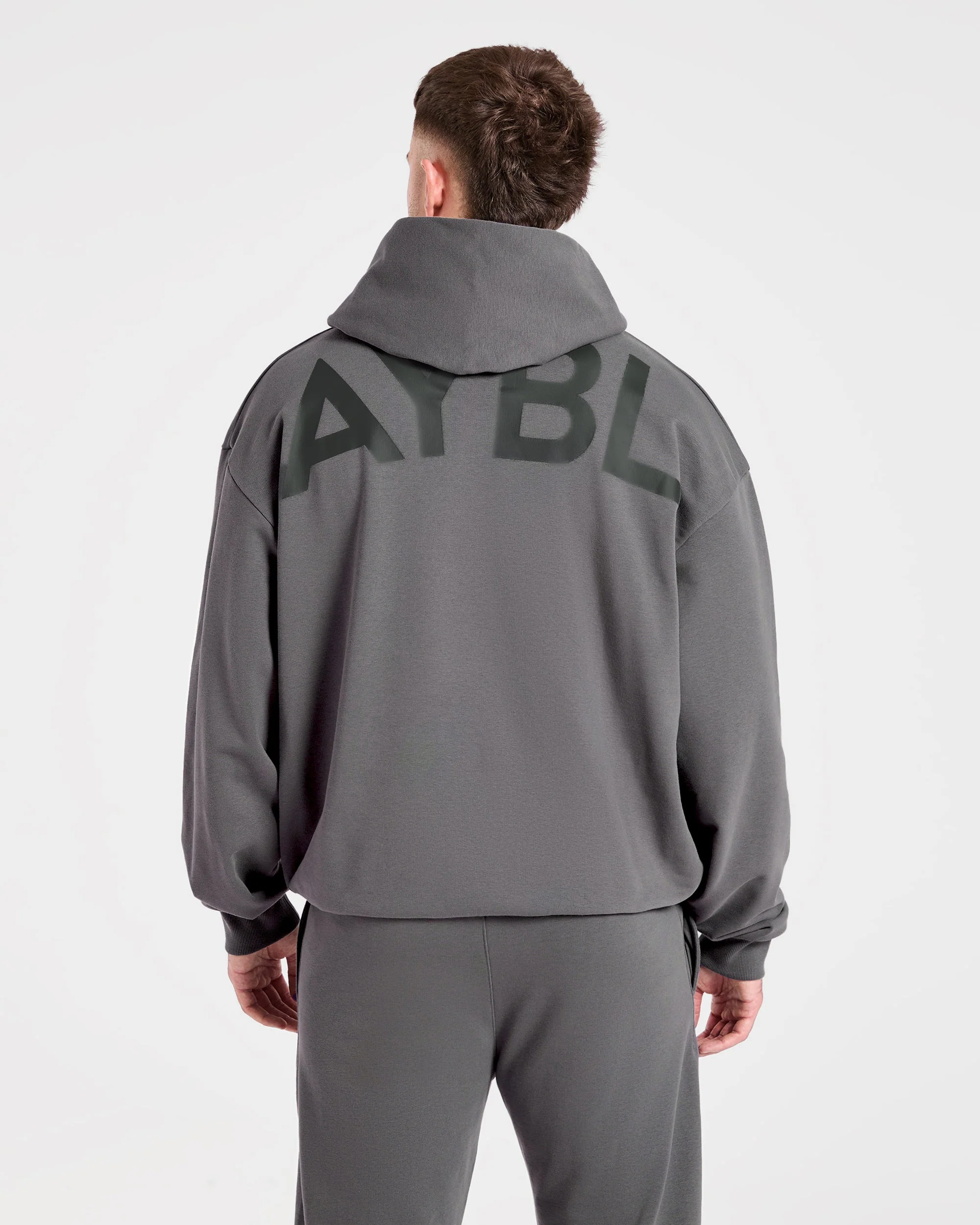 Essential Oversized Graphic Hoodie - Charcoal - Image 9