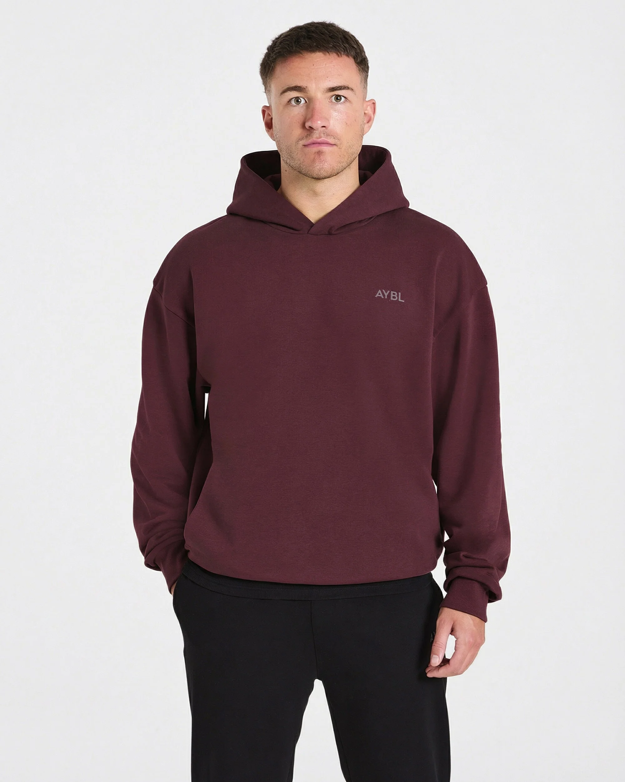 Essential Oversized Graphic Hoodie - Dusty Plum - Image 2