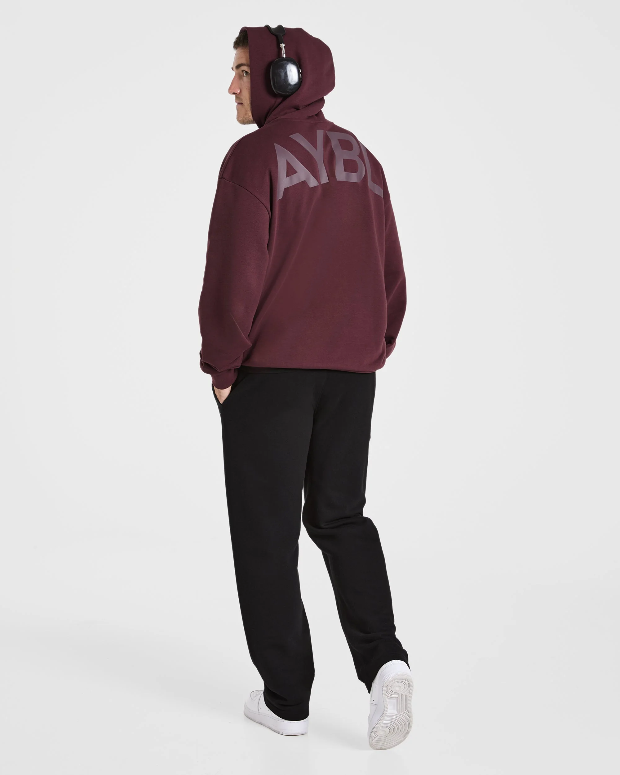 Essential Oversized Graphic Hoodie - Dusty Plum - Image 8