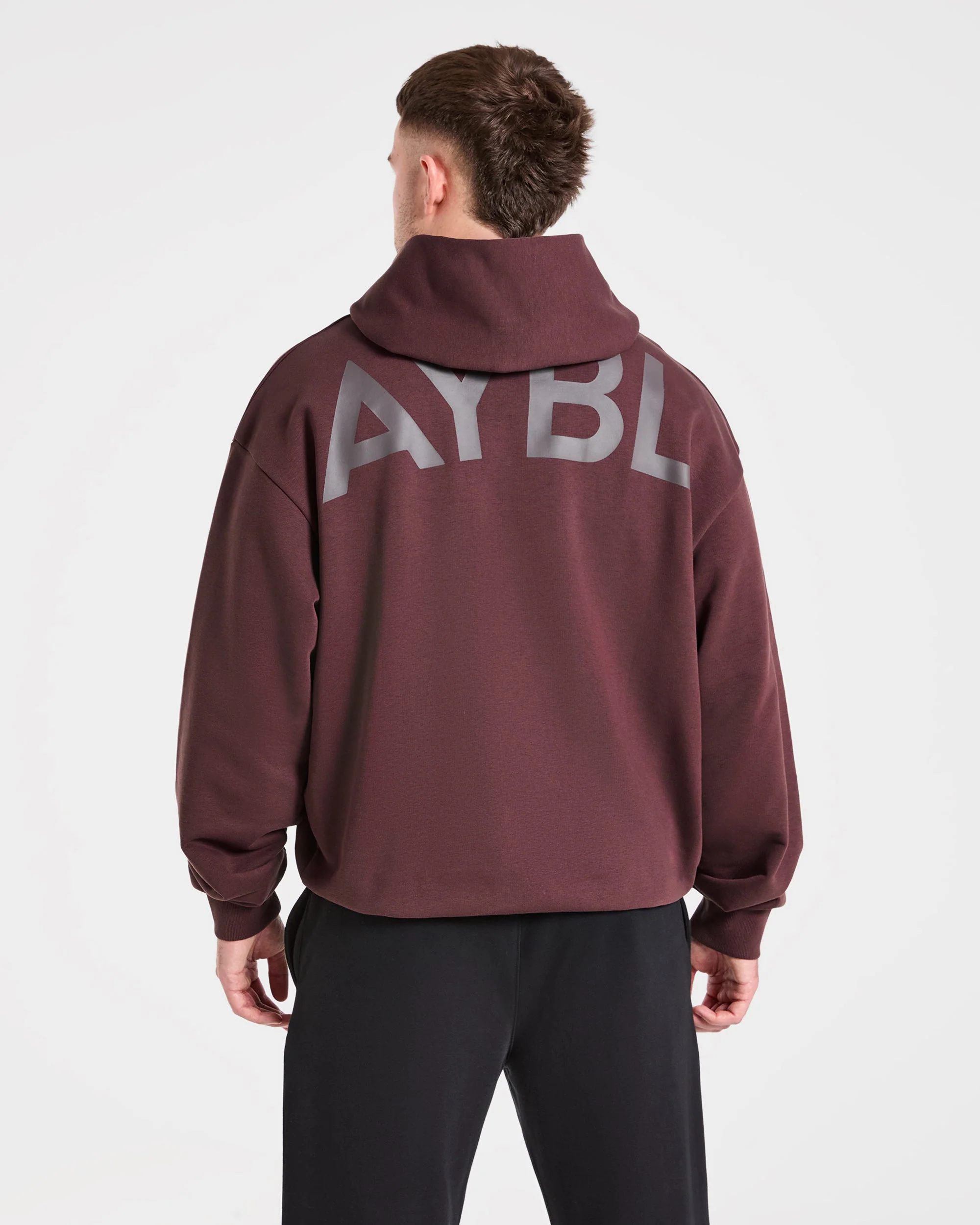 Essential Oversized Graphic Hoodie - Dusty Plum - Image 9