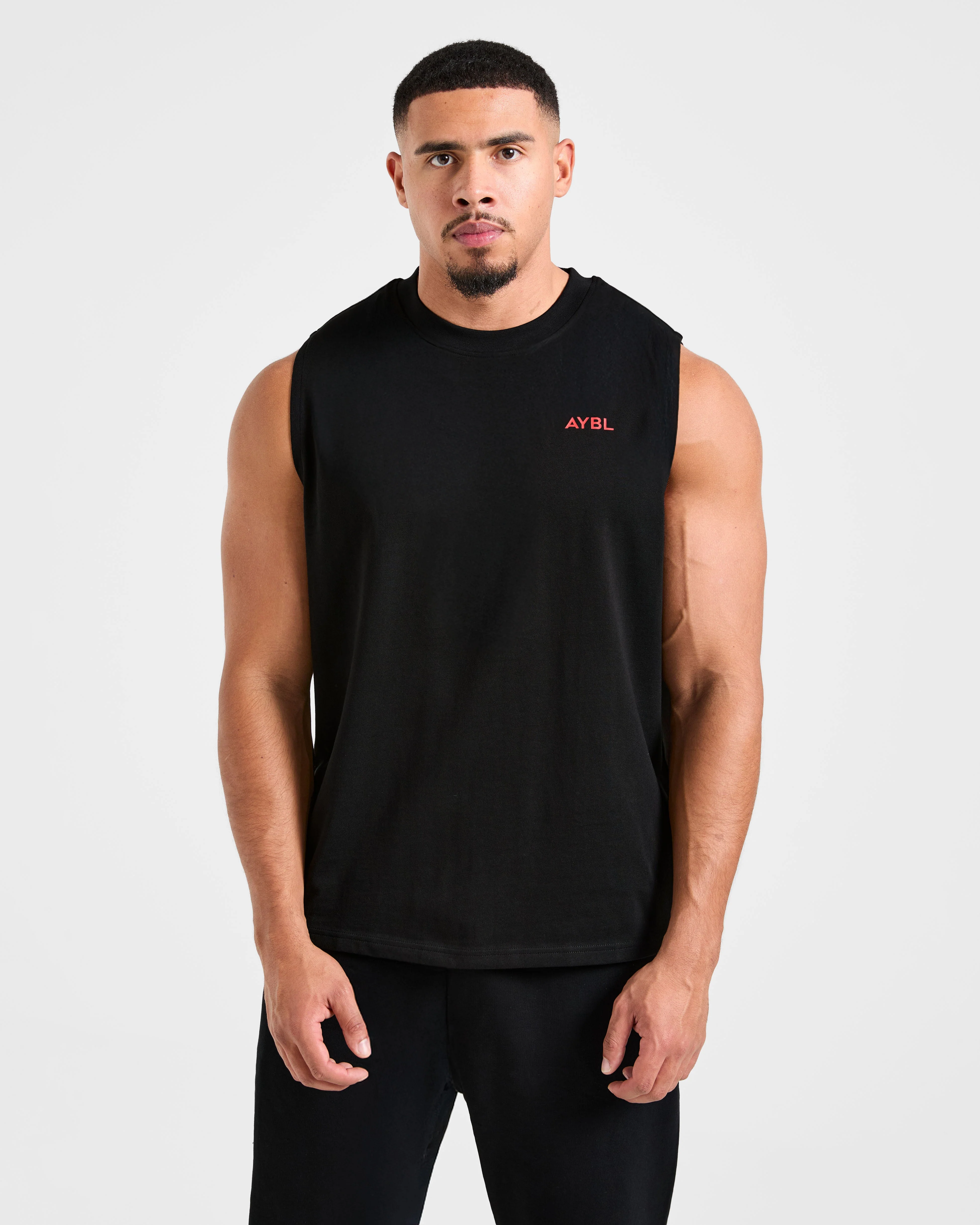 Essential Oversized Graphic Tank - Noir/Rouge - Image 2