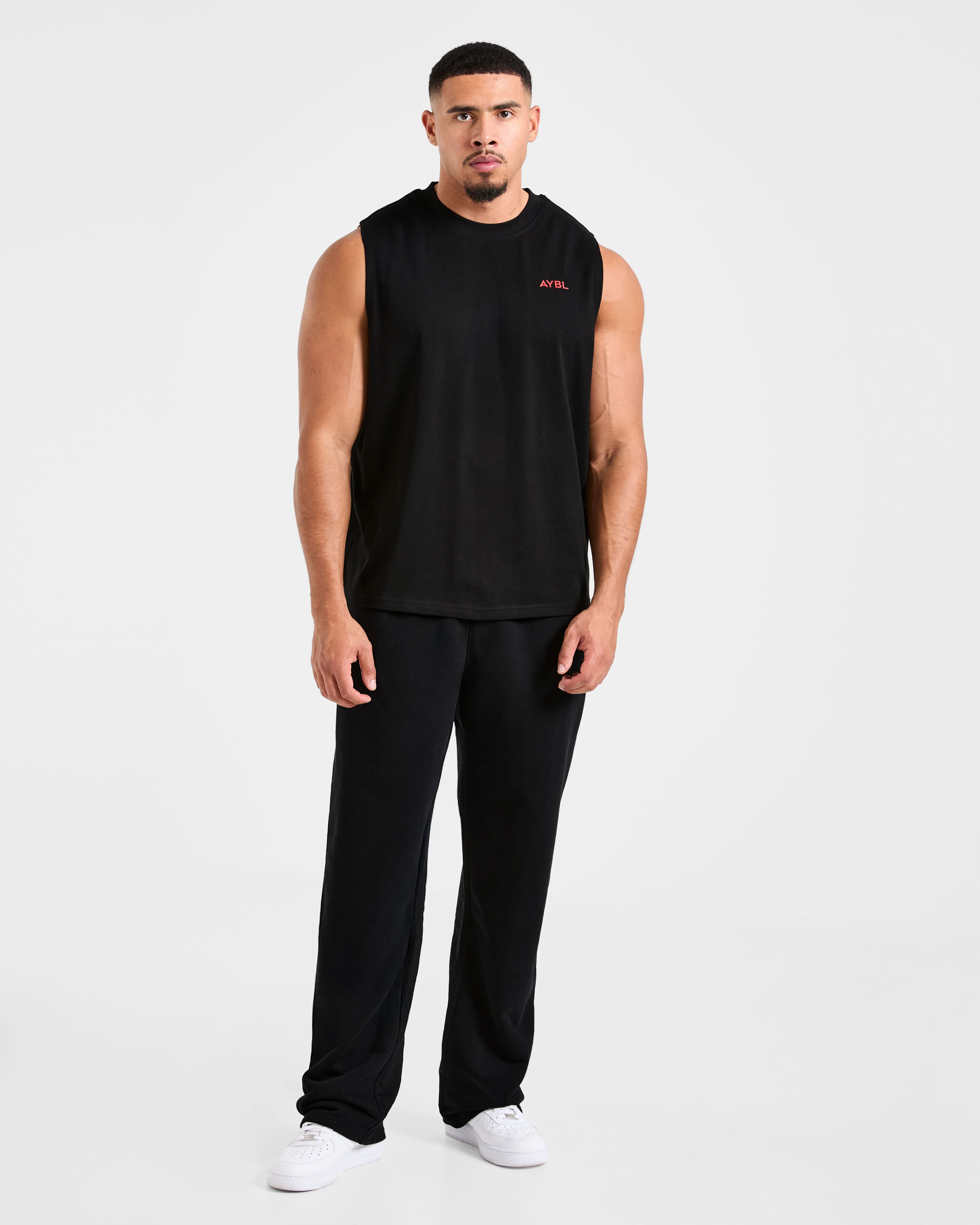 Essential Oversized Graphic Tank - Noir/Rouge - Image 3