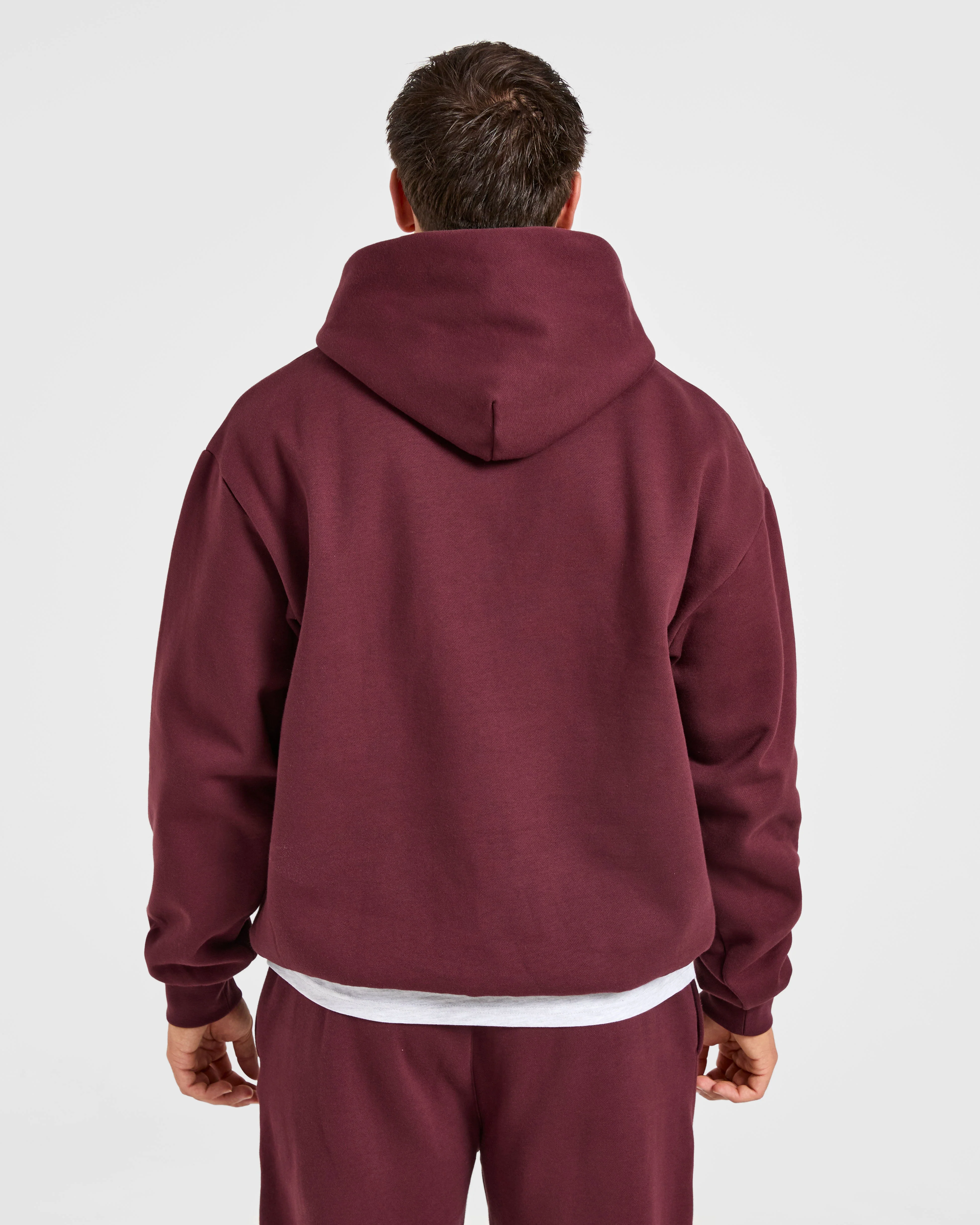 Essential Oversized Hoodie - Burgundy Rouge - Image 2