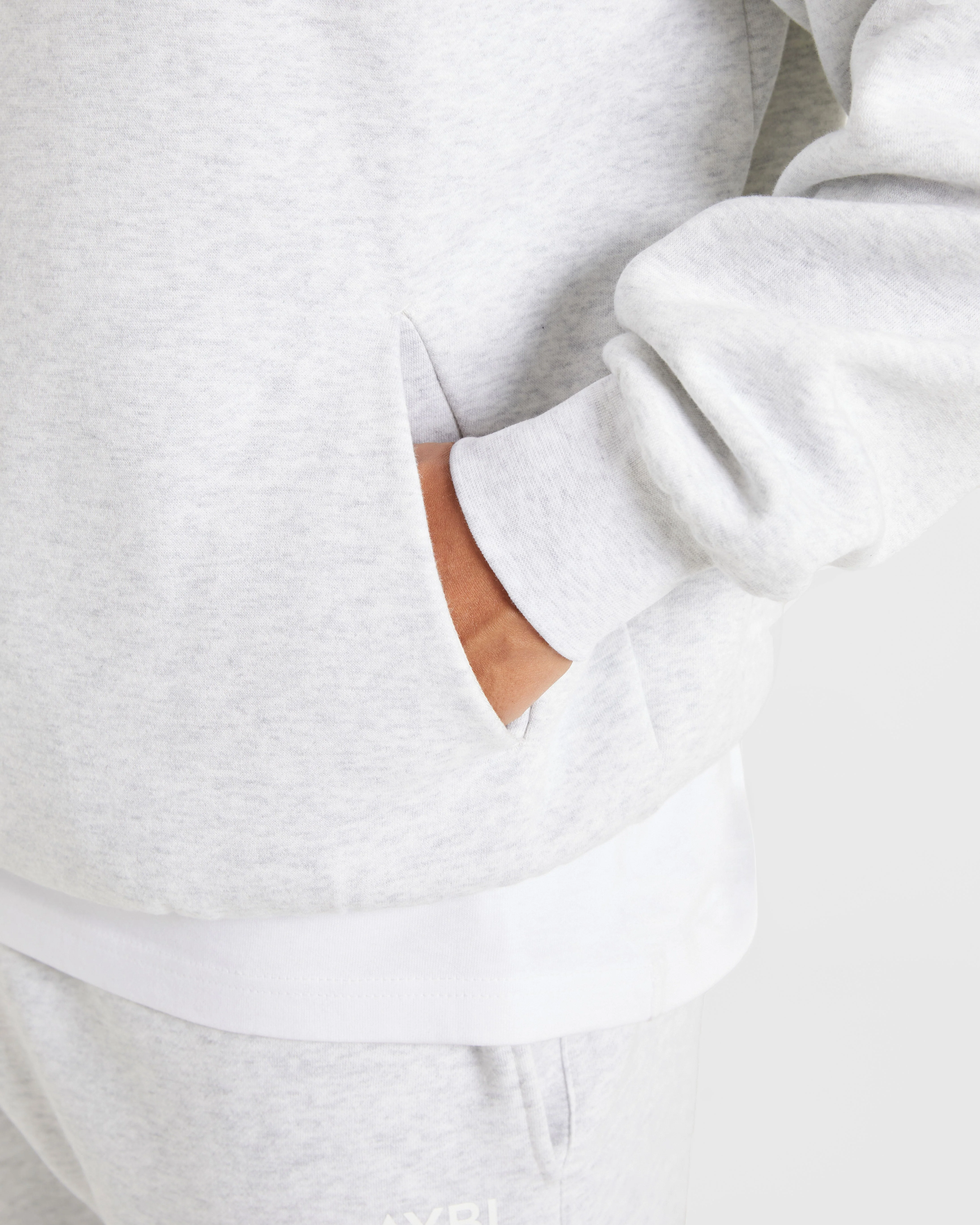 Essential Oversized Hoodie - Grey Marl - Image 6