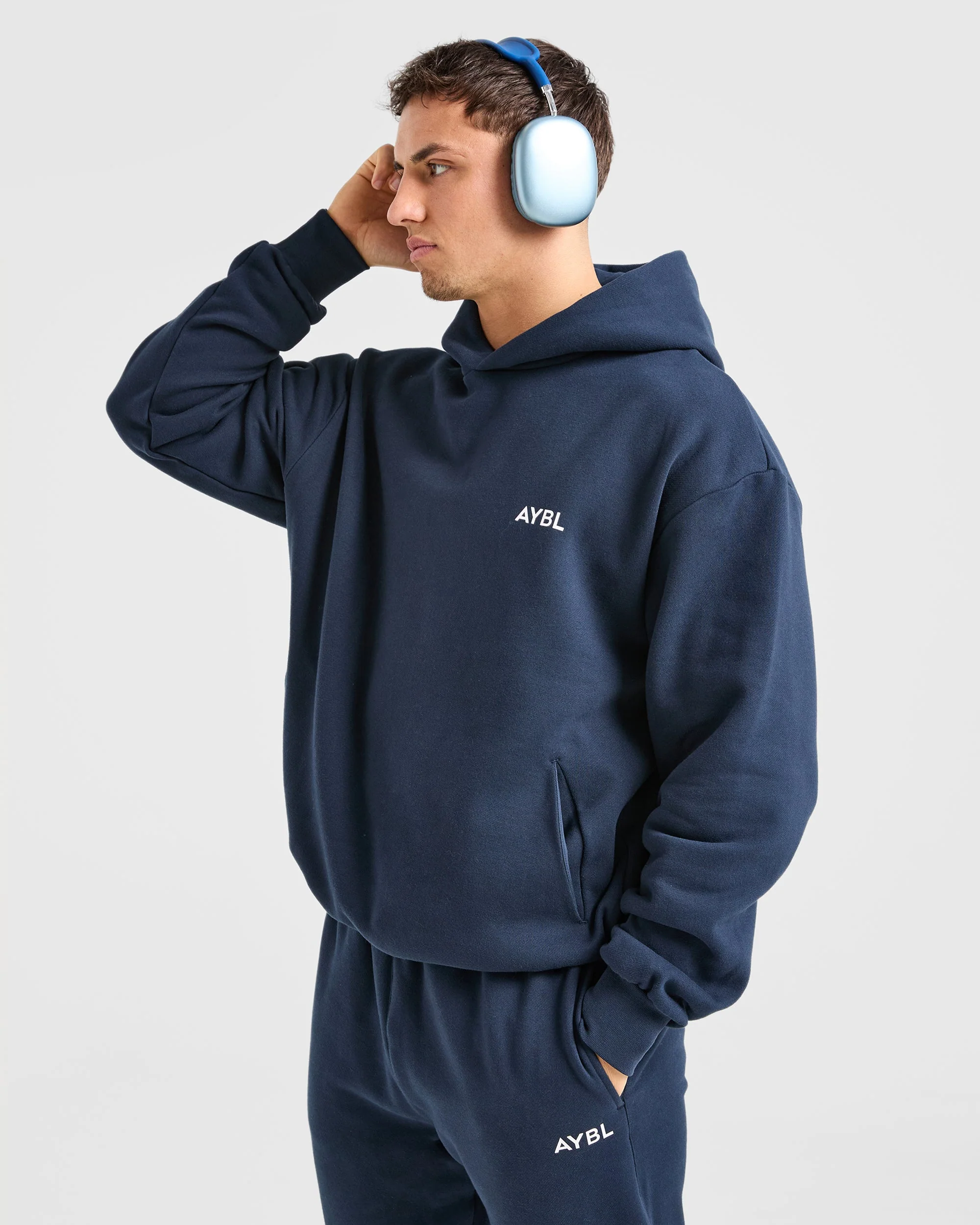 Essential Oversized Hoodie - Navy - Image 7