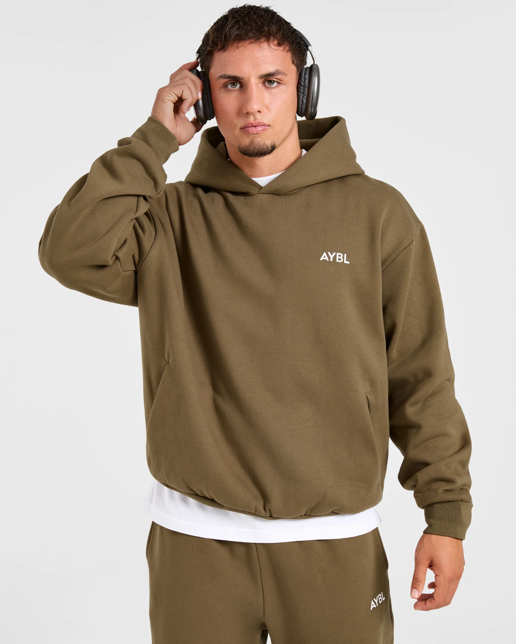 Essential Oversized Hoodie - Olive Vert - Image 8