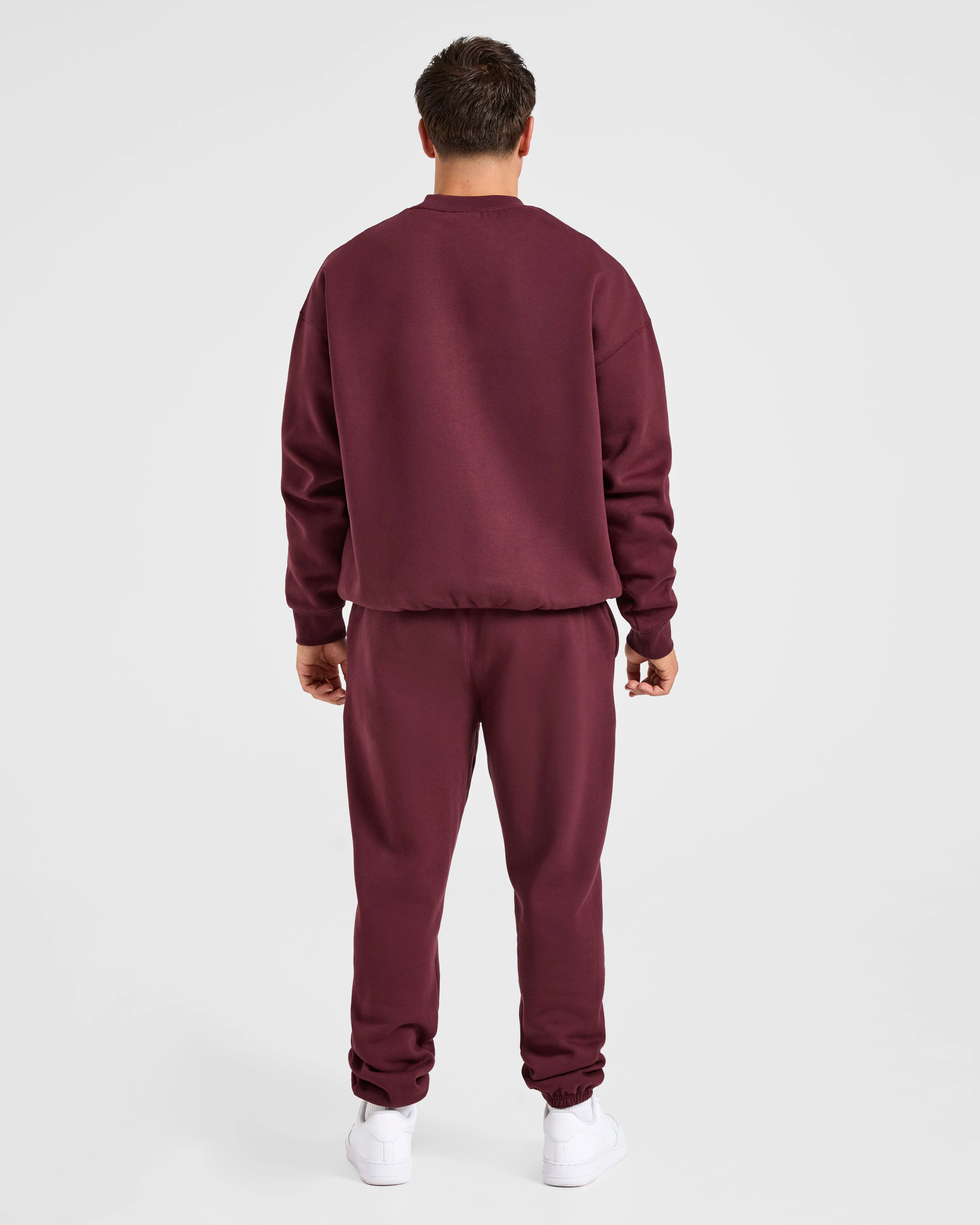 Essential Oversized Joggers - Burgundy Rouge - Image 4