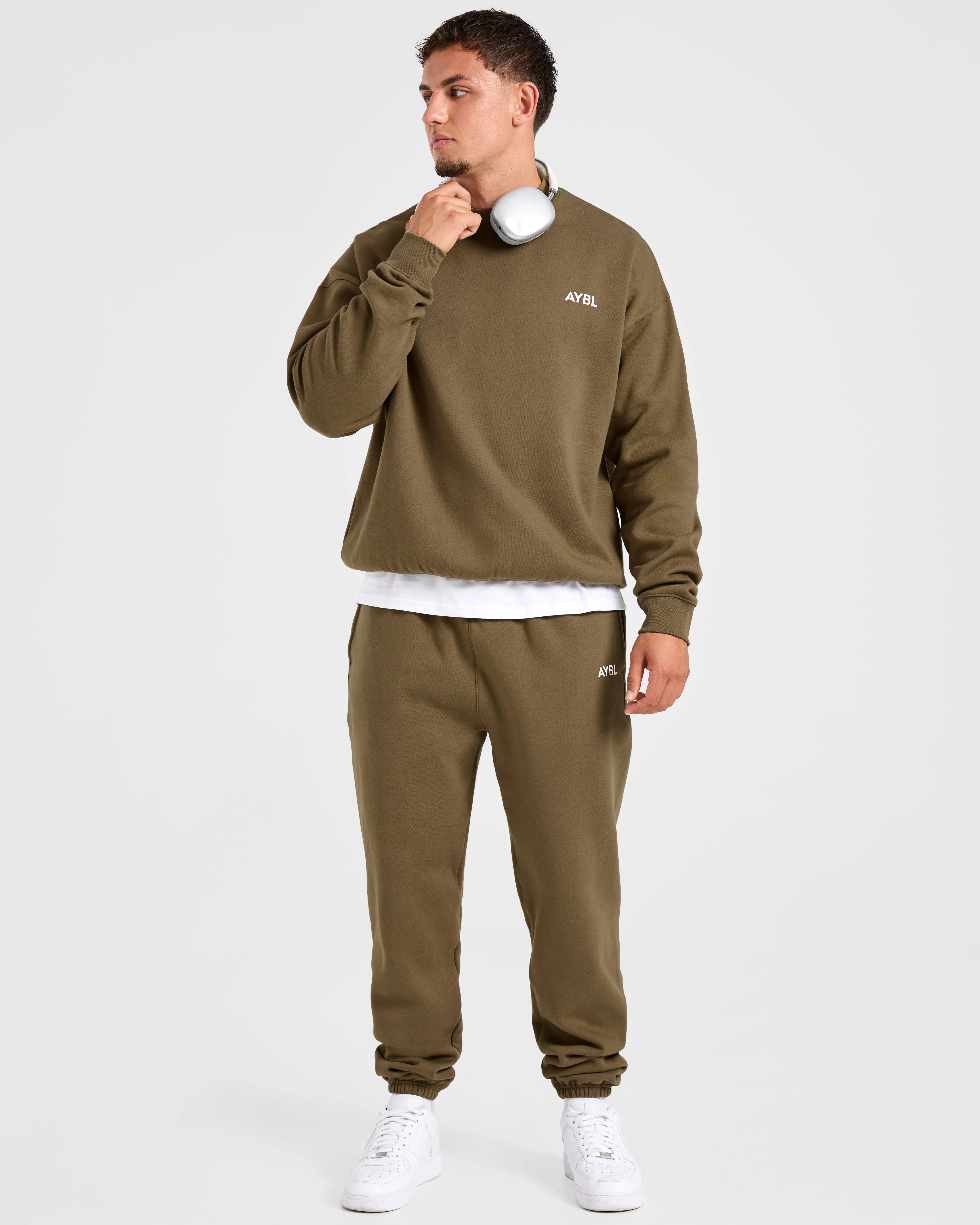 Essential Oversized Joggers- Olive Vert - Image 7