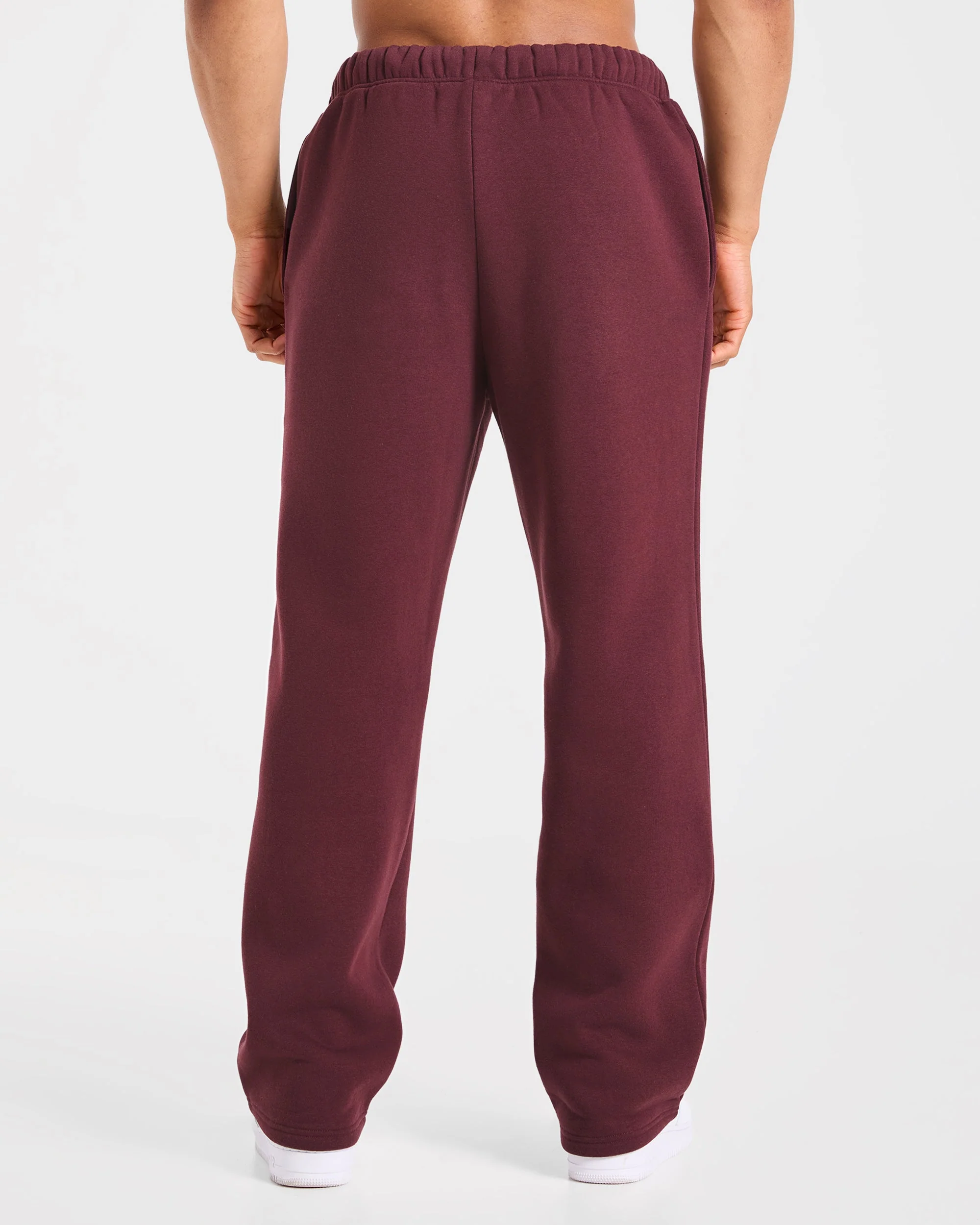 Essential Oversized Straight Leg Joggers - Burgundy Rouge - Image 2