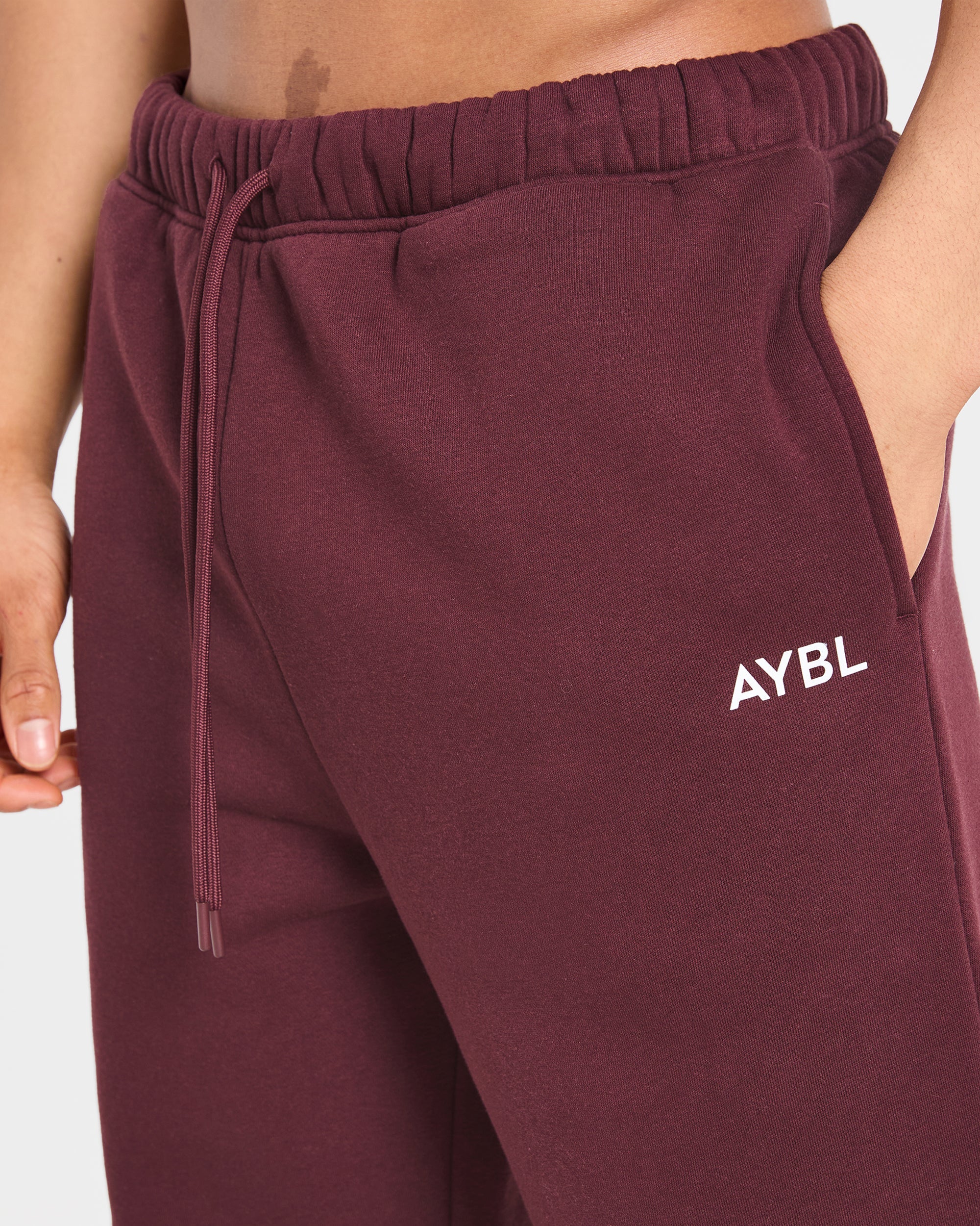 Essential Oversized Straight Leg Joggers - Burgundy Rouge - Image 5