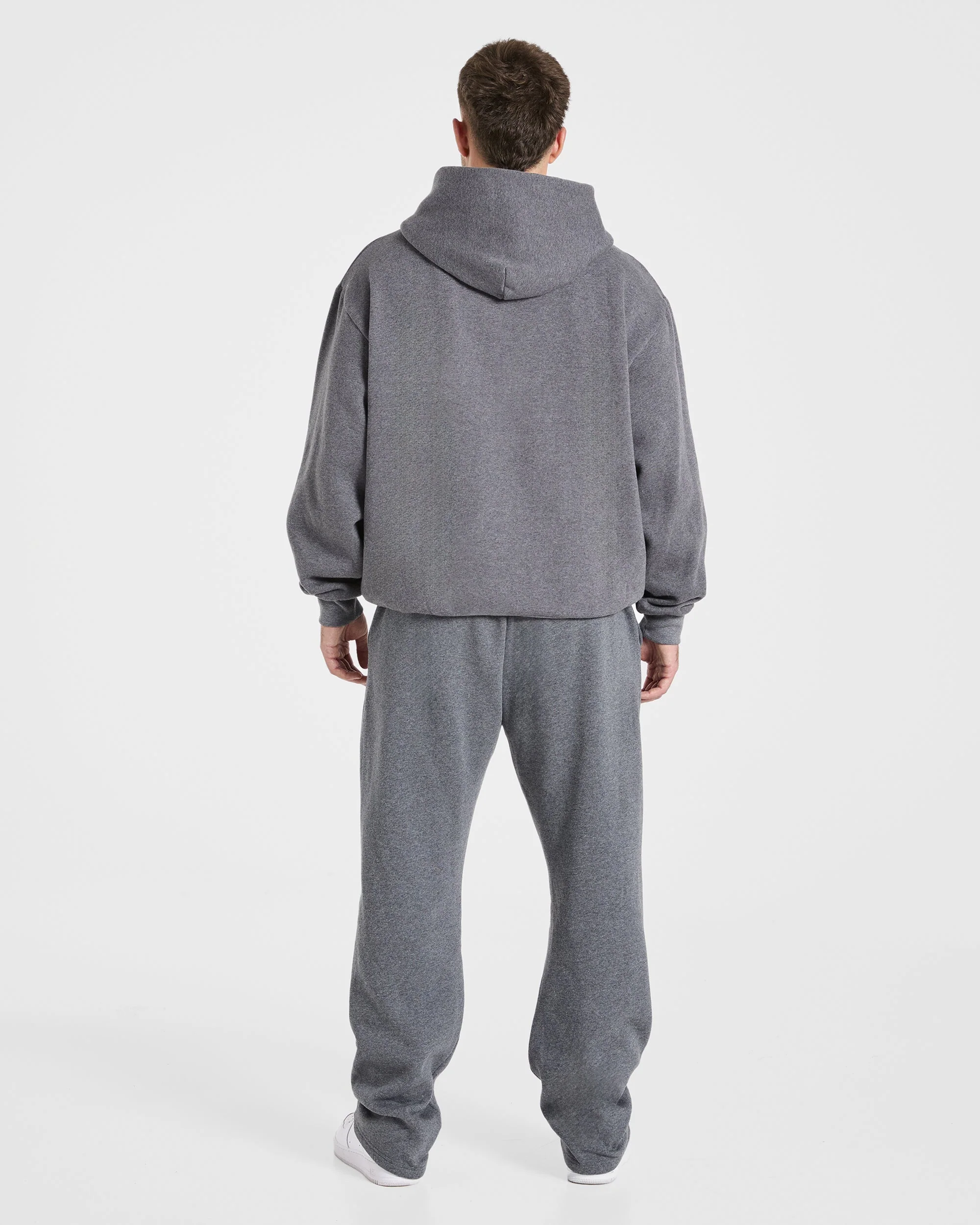 Essential Oversized Straight Leg Joggers - Charcoal Marl - Image 4