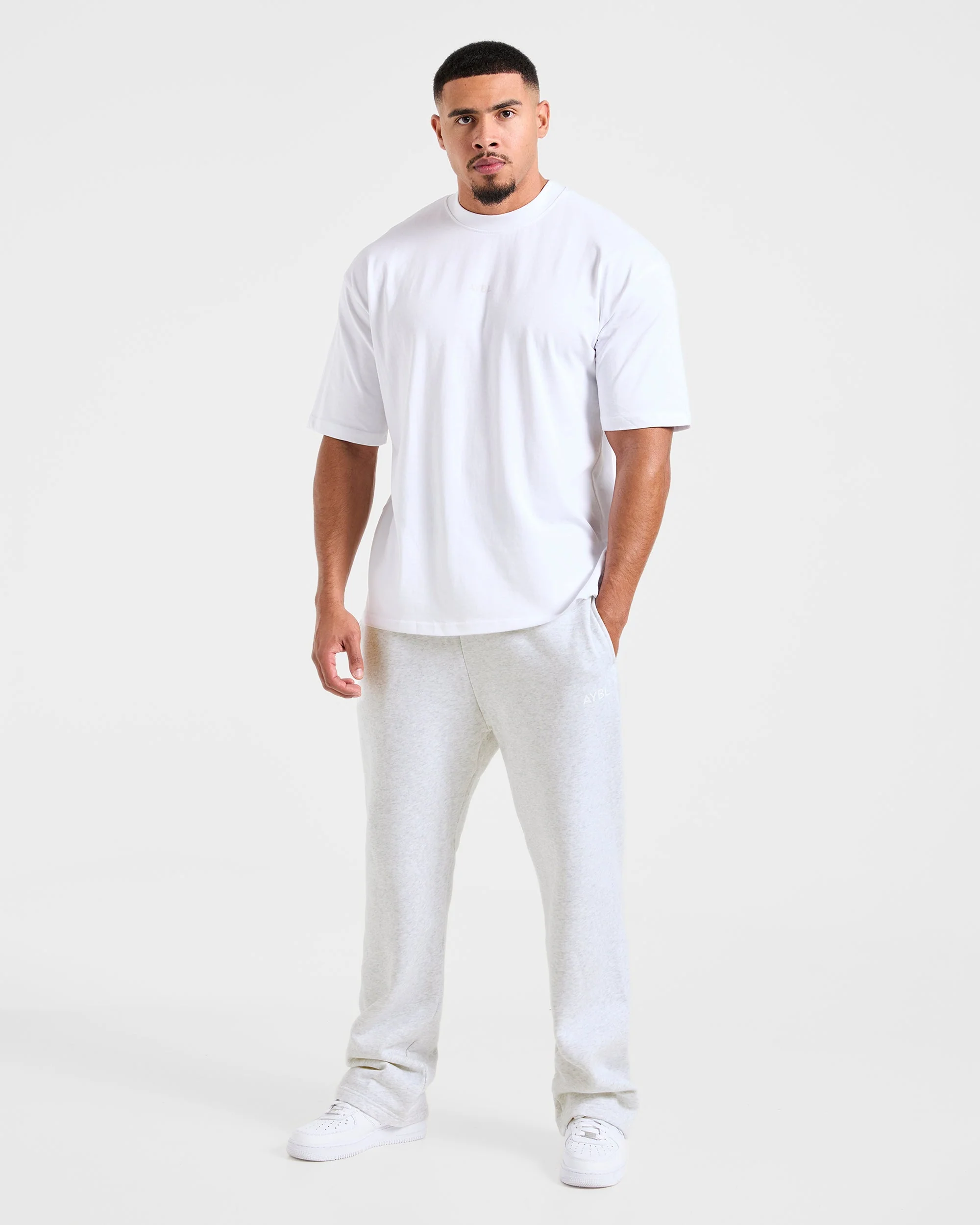 Essential Oversized Straight Leg Joggers - Gris Marl - Image 3
