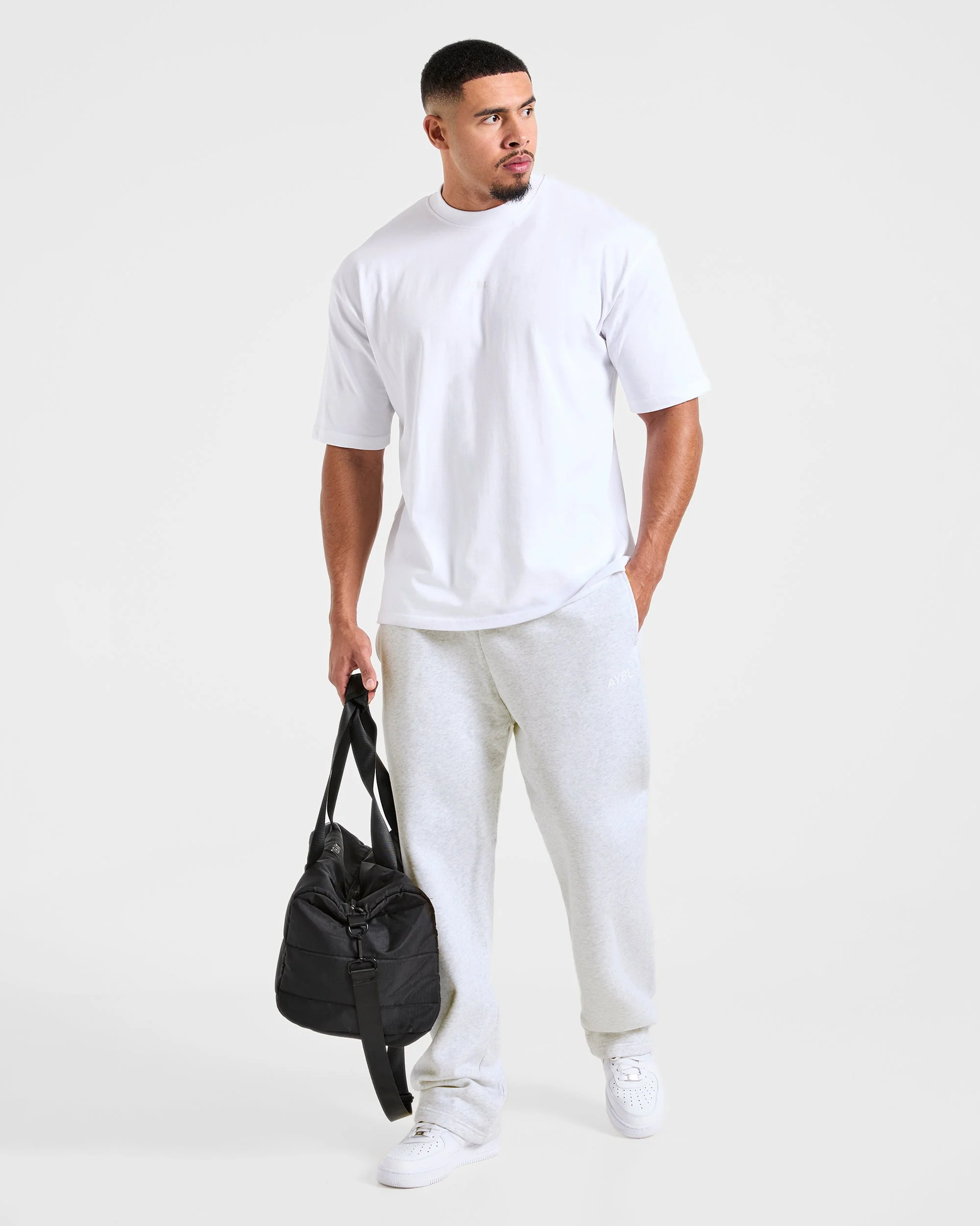 Essential Oversized Straight Leg Joggers - Gris Marl - Image 7