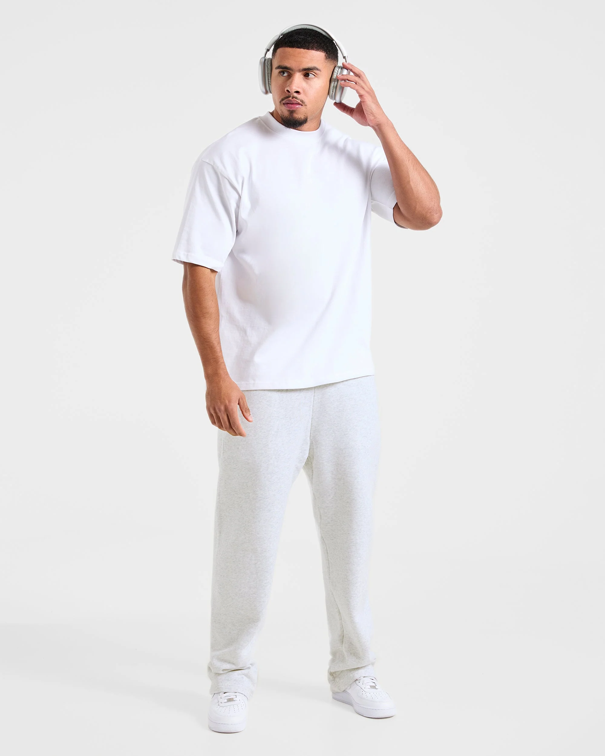 Essential Oversized Straight Leg Joggers - Gris Marl - Image 8