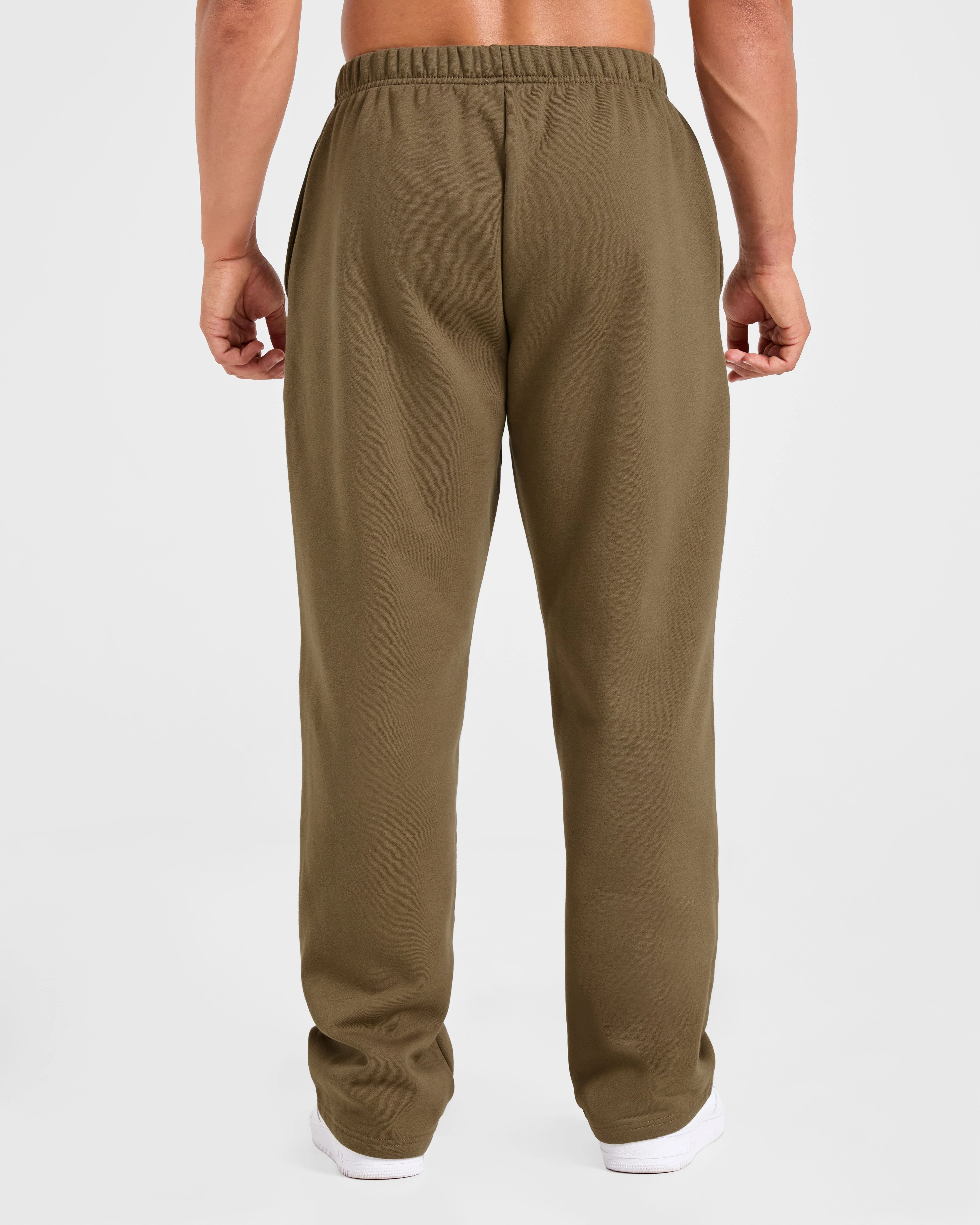 Essential Oversized Straight Leg Joggers- Olive Vert - Image 2