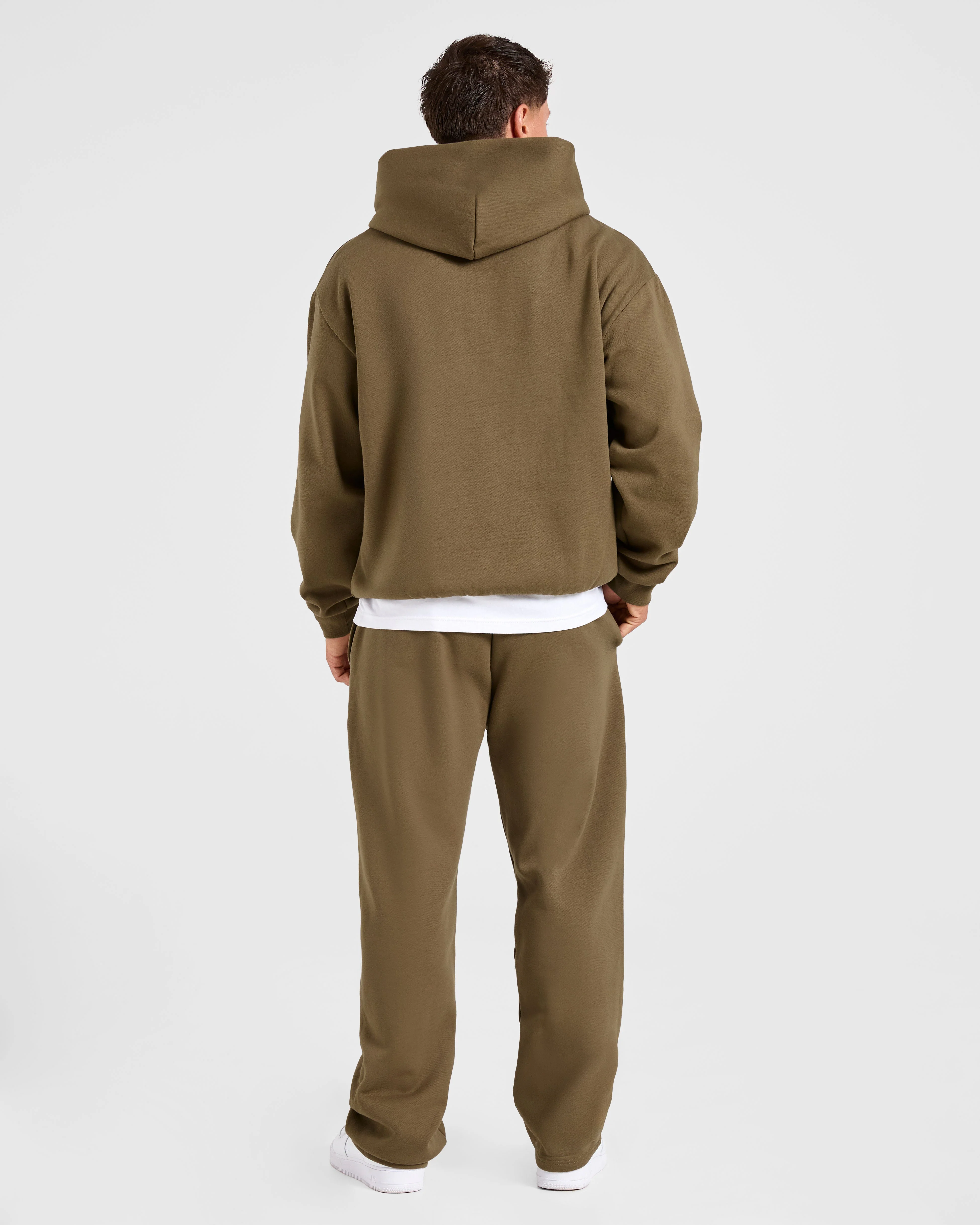 Essential Oversized Straight Leg Joggers- Olive Vert - Image 4
