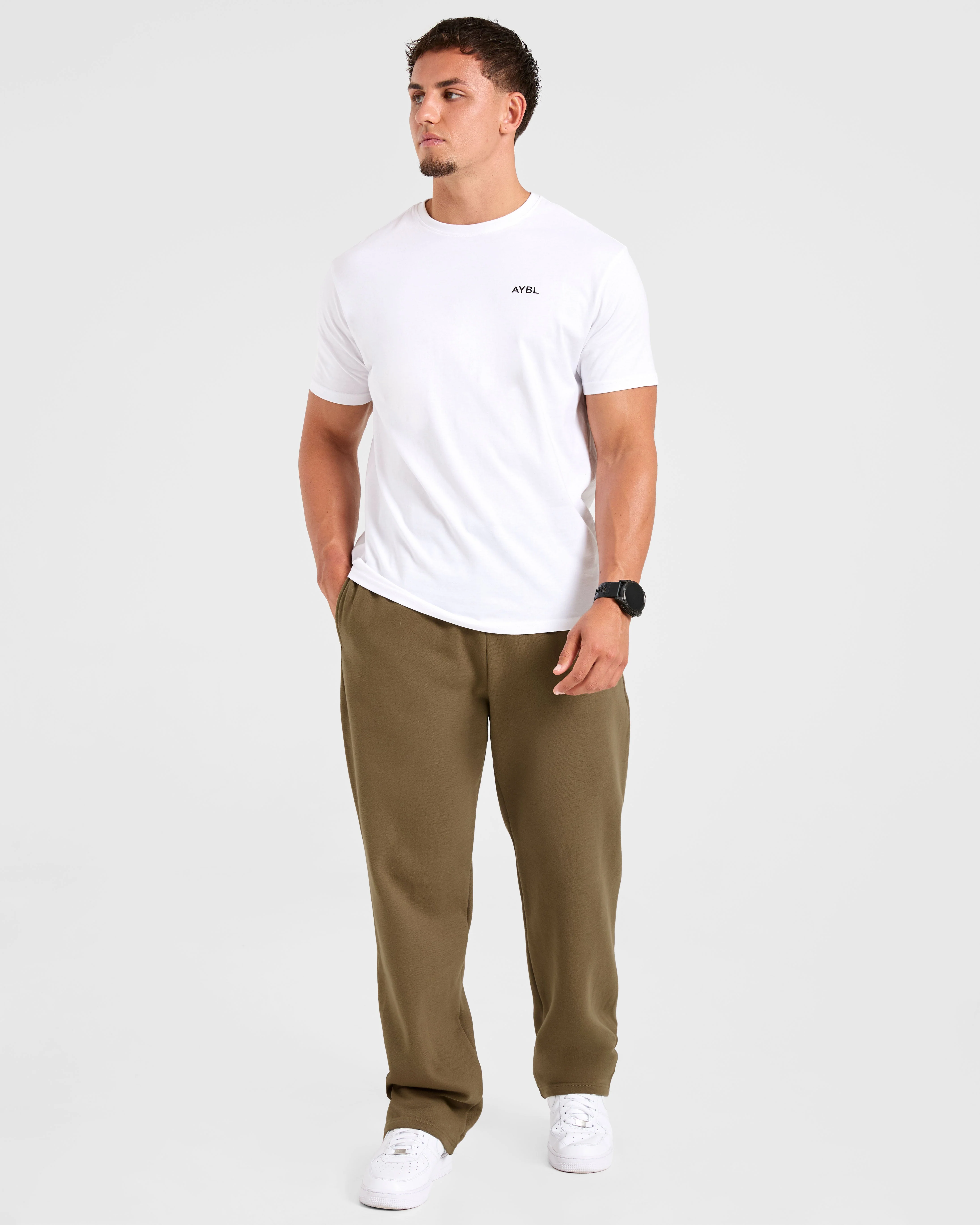 Essential Oversized Straight Leg Joggers- Olive Vert - Image 8