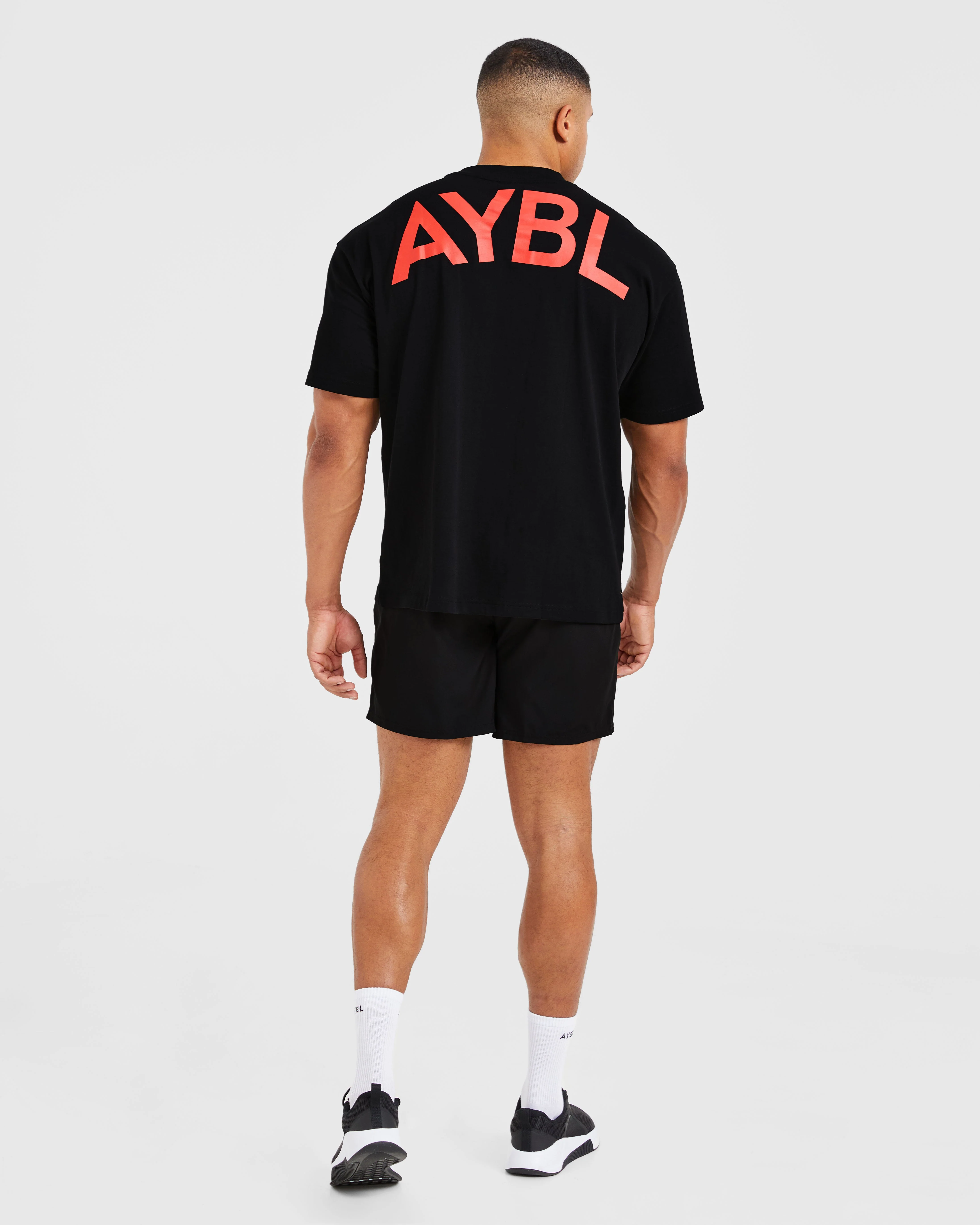 Essential Oversized T Shirt - Noir/Rouge - Image 4