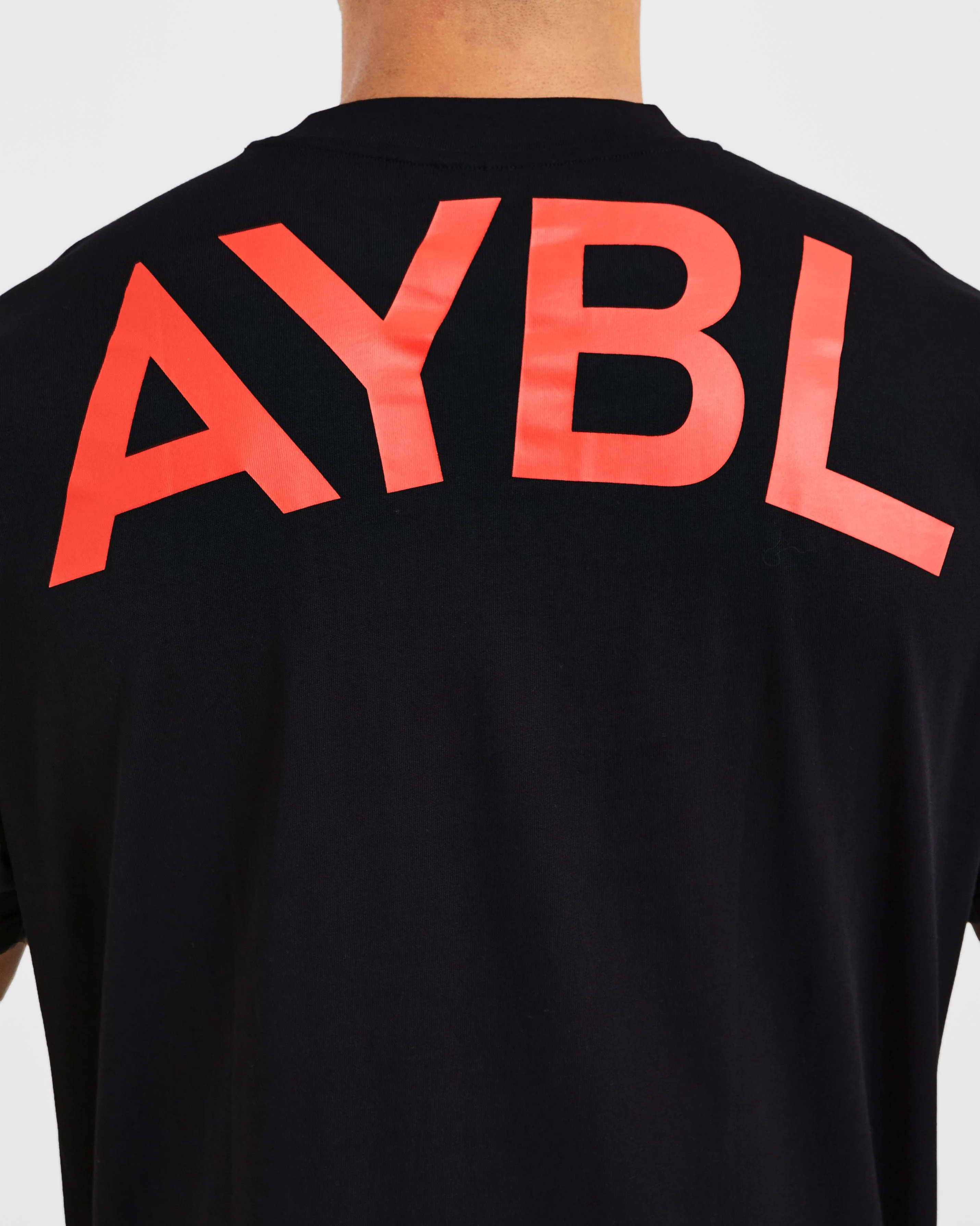 Essential Oversized T Shirt - Noir/Rouge - Image 6