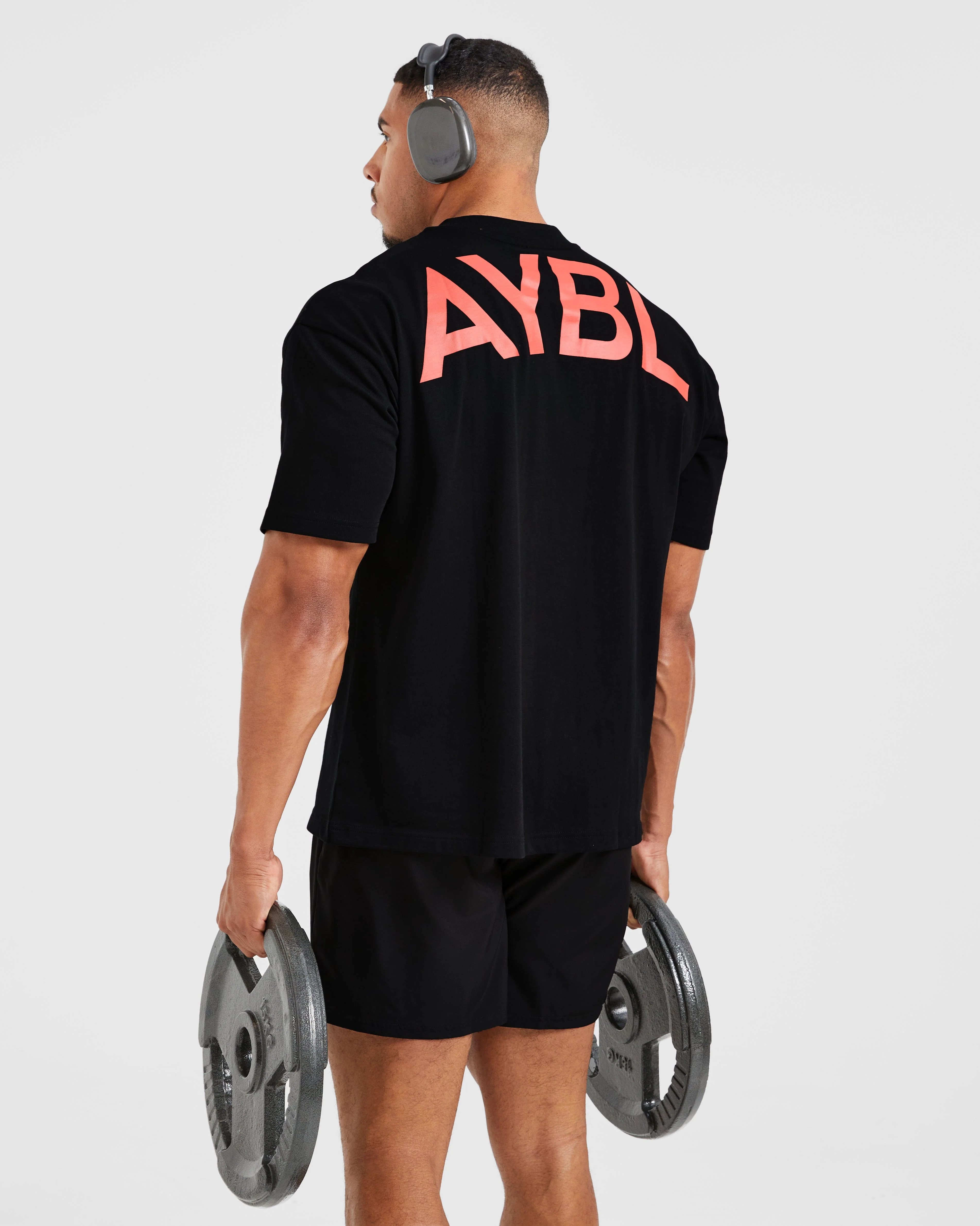 Essential Oversized T Shirt - Noir/Rouge - Image 7