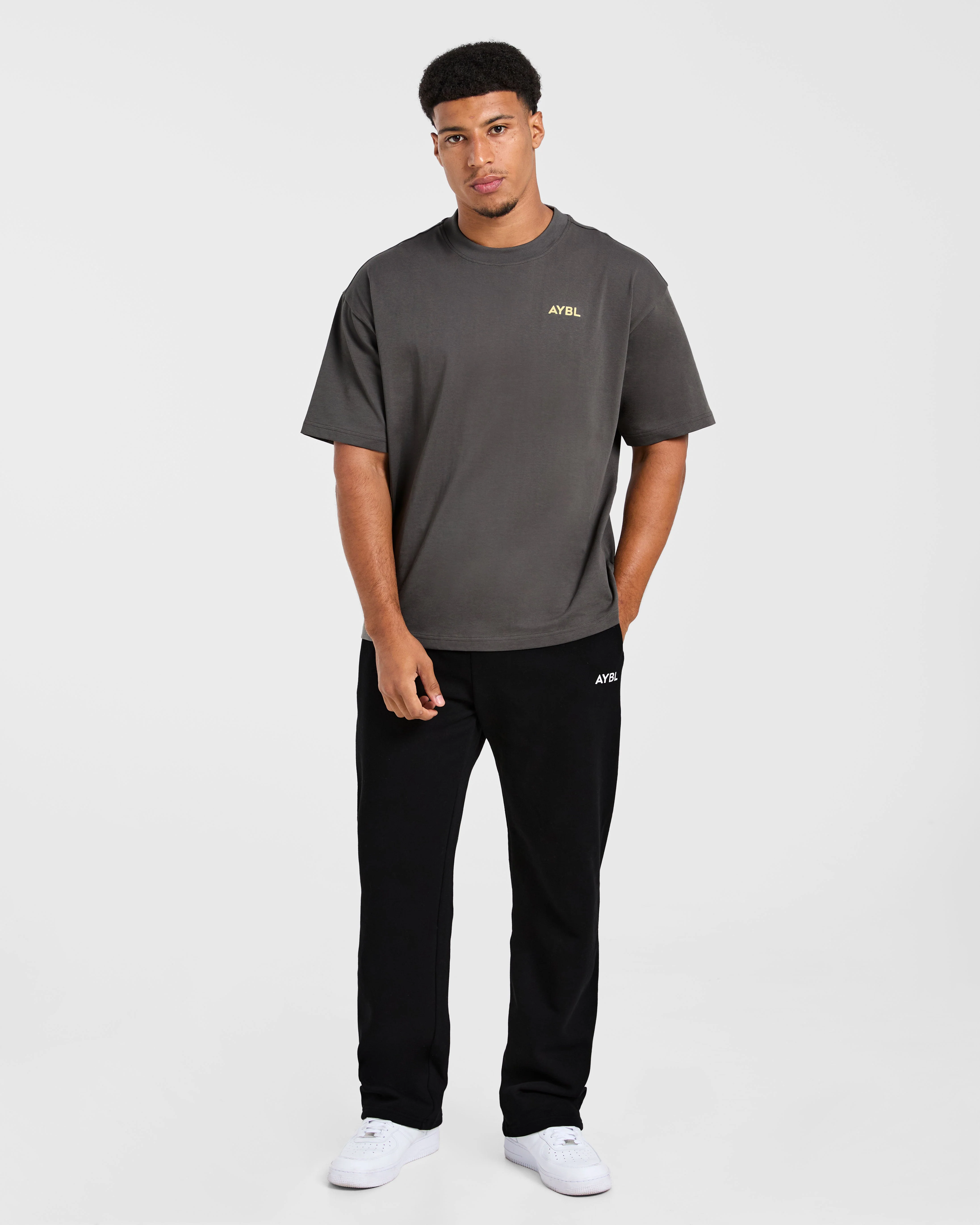 Essential Oversized T Shirt - Charcoal/Butter - Image 4