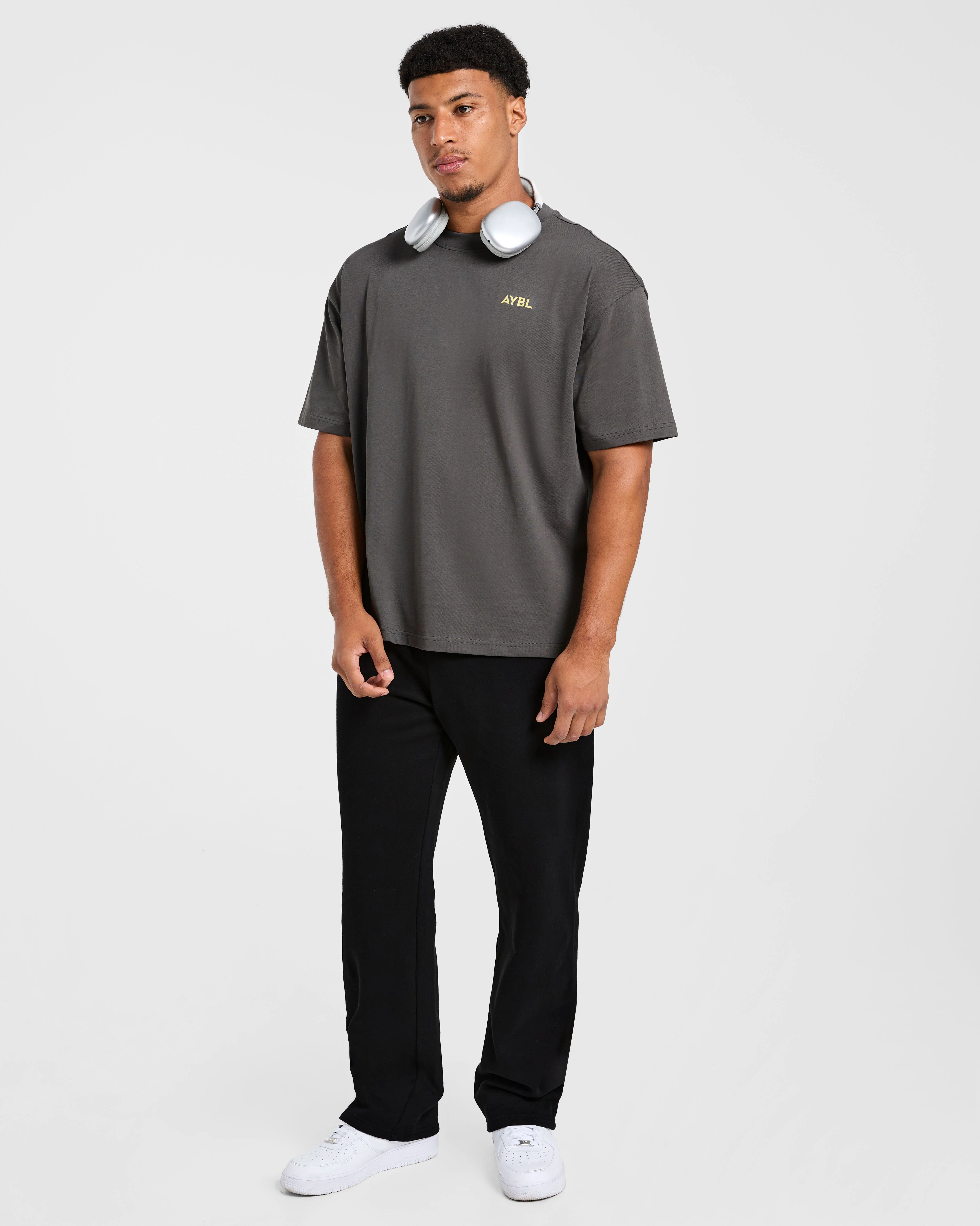 Essential Oversized T Shirt - Charcoal/Butter - Image 7