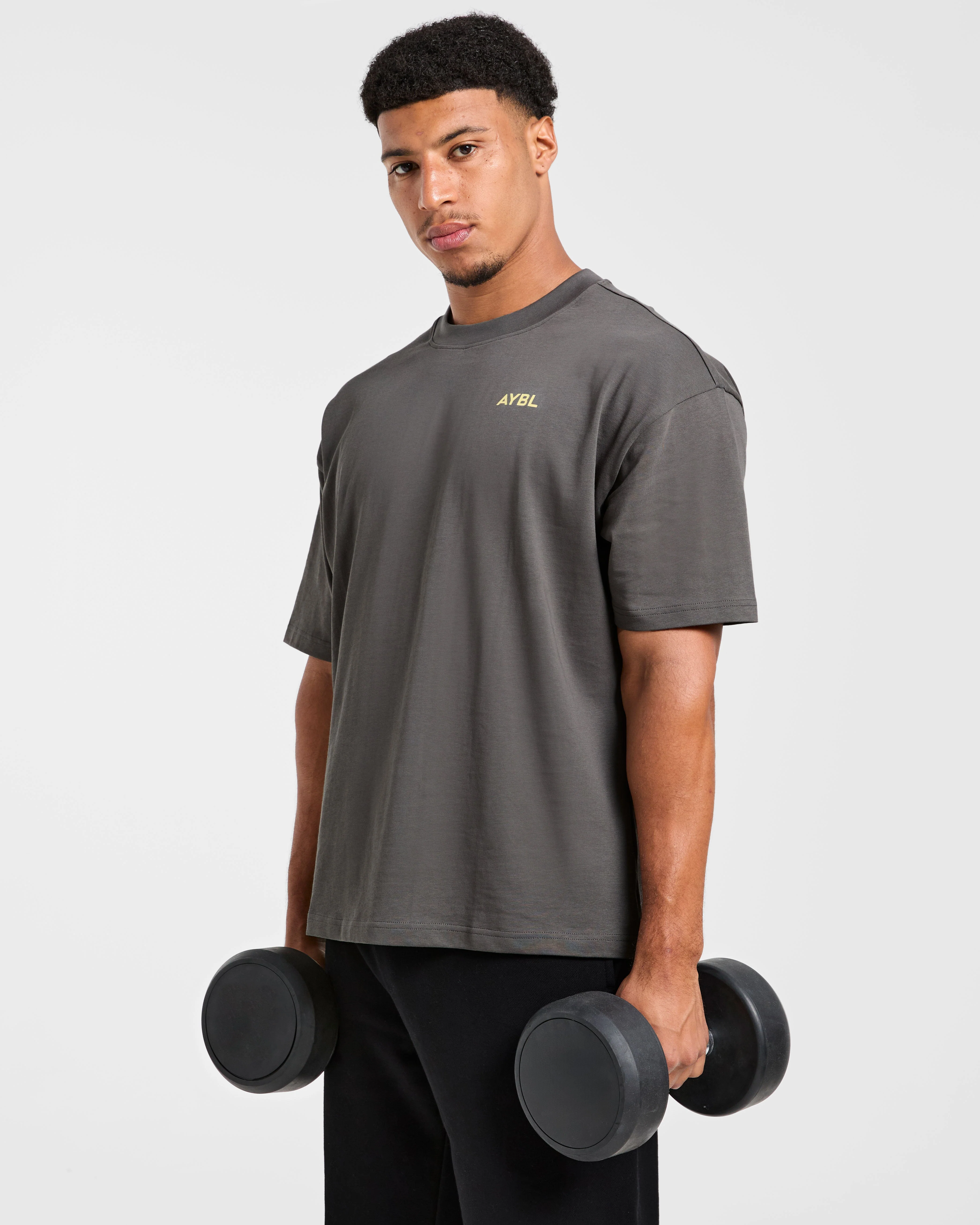 Essential Oversized T Shirt - Charcoal/Butter - Image 8
