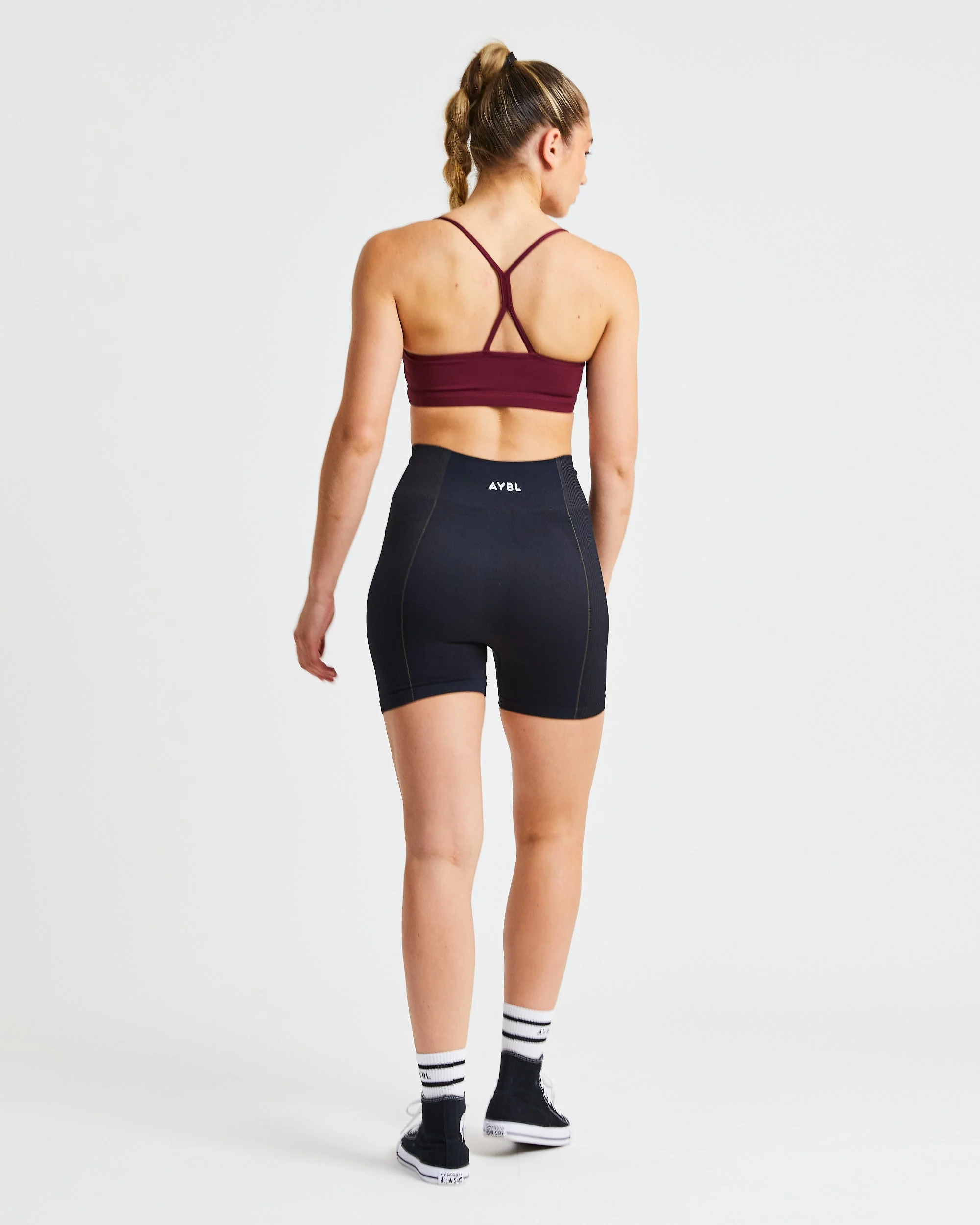 Essential Ruched Sports Bra - Burgundy - Image 4