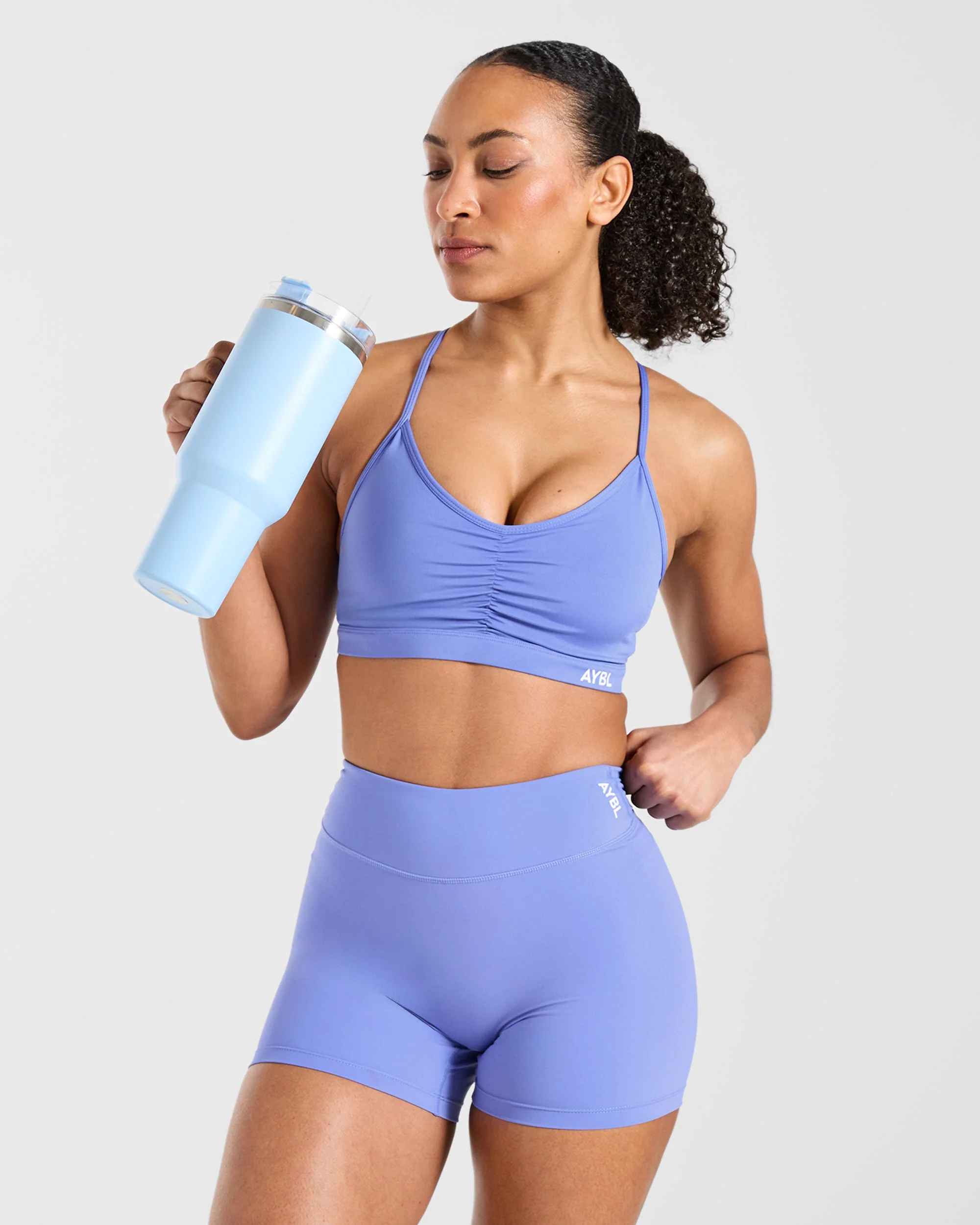 Essential Ruched Sports Bra - Cornflower Violet - Image 7