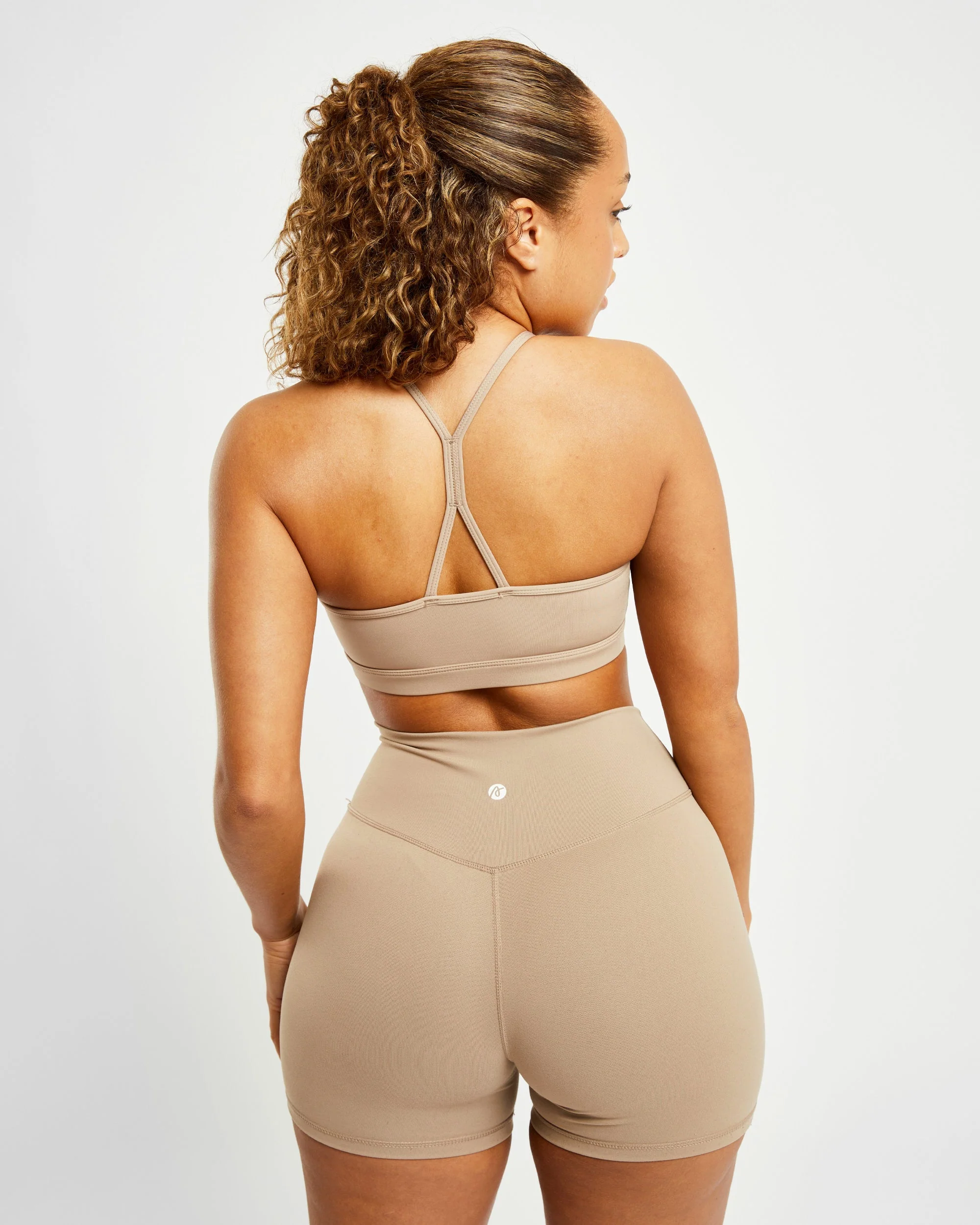 Essential Ruched Sports Bra - Mocha - Image 2