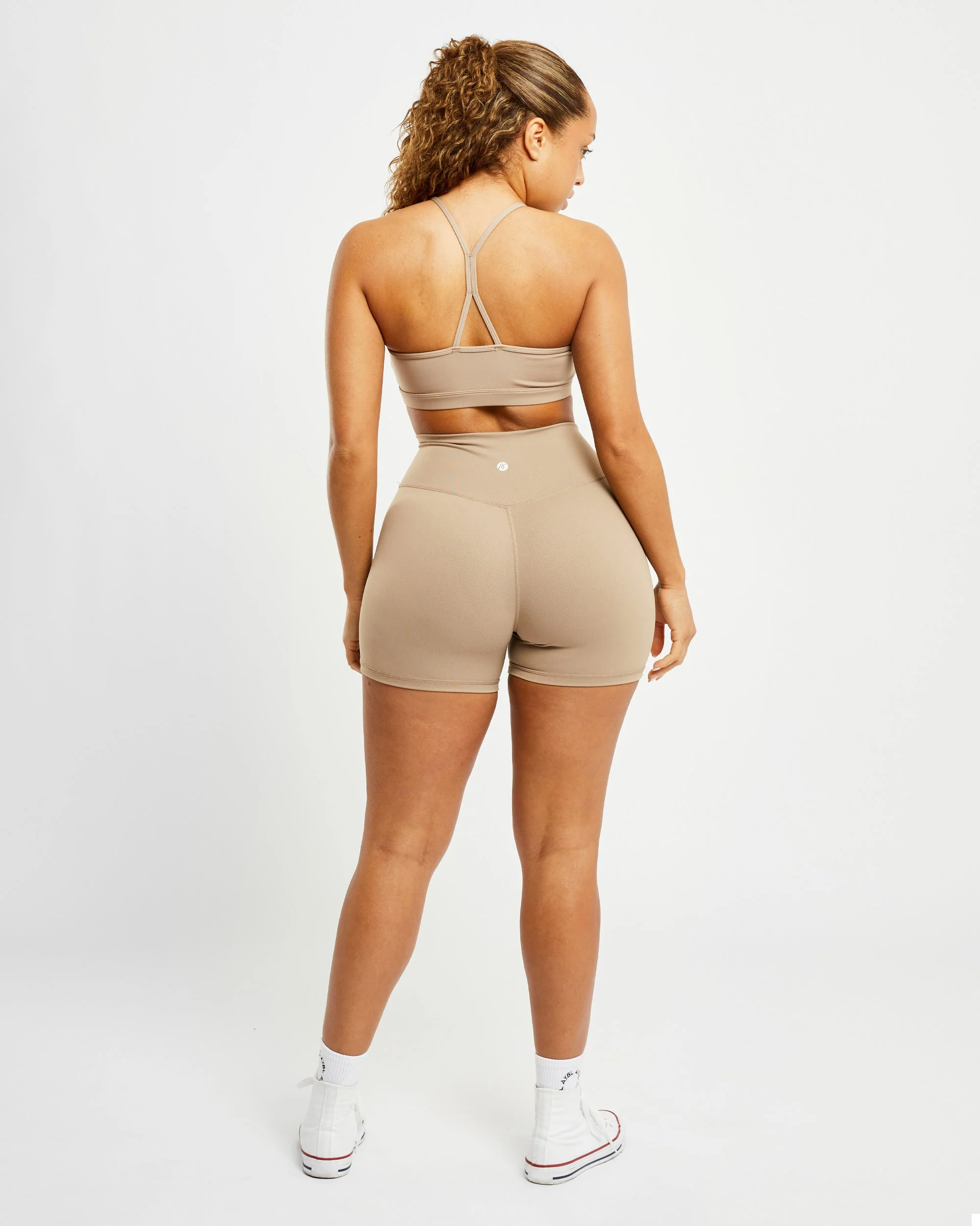 Essential Ruched Sports Bra - Mocha - Image 4