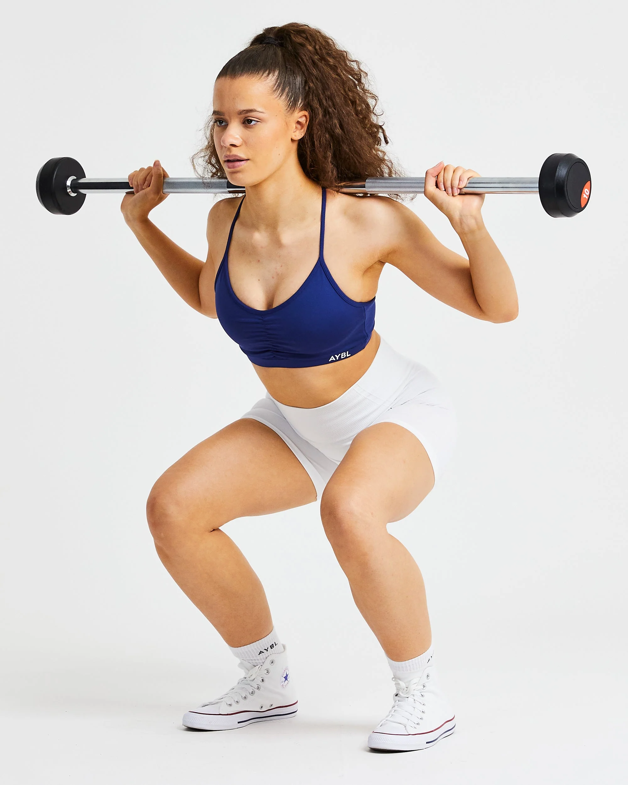 Essential Ruched Sports Bra - Navy - Image 7