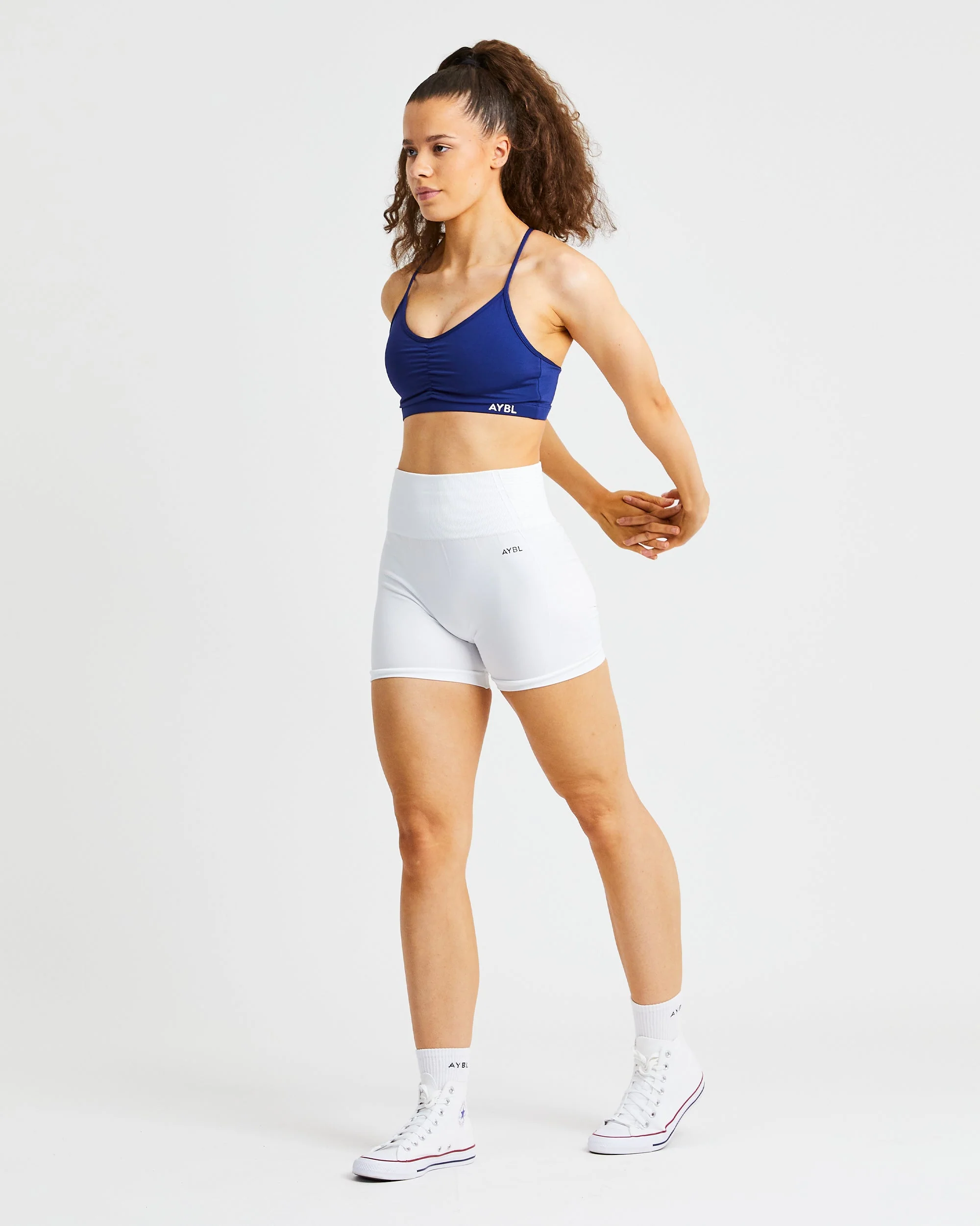 Essential Ruched Sports Bra - Navy - Image 8