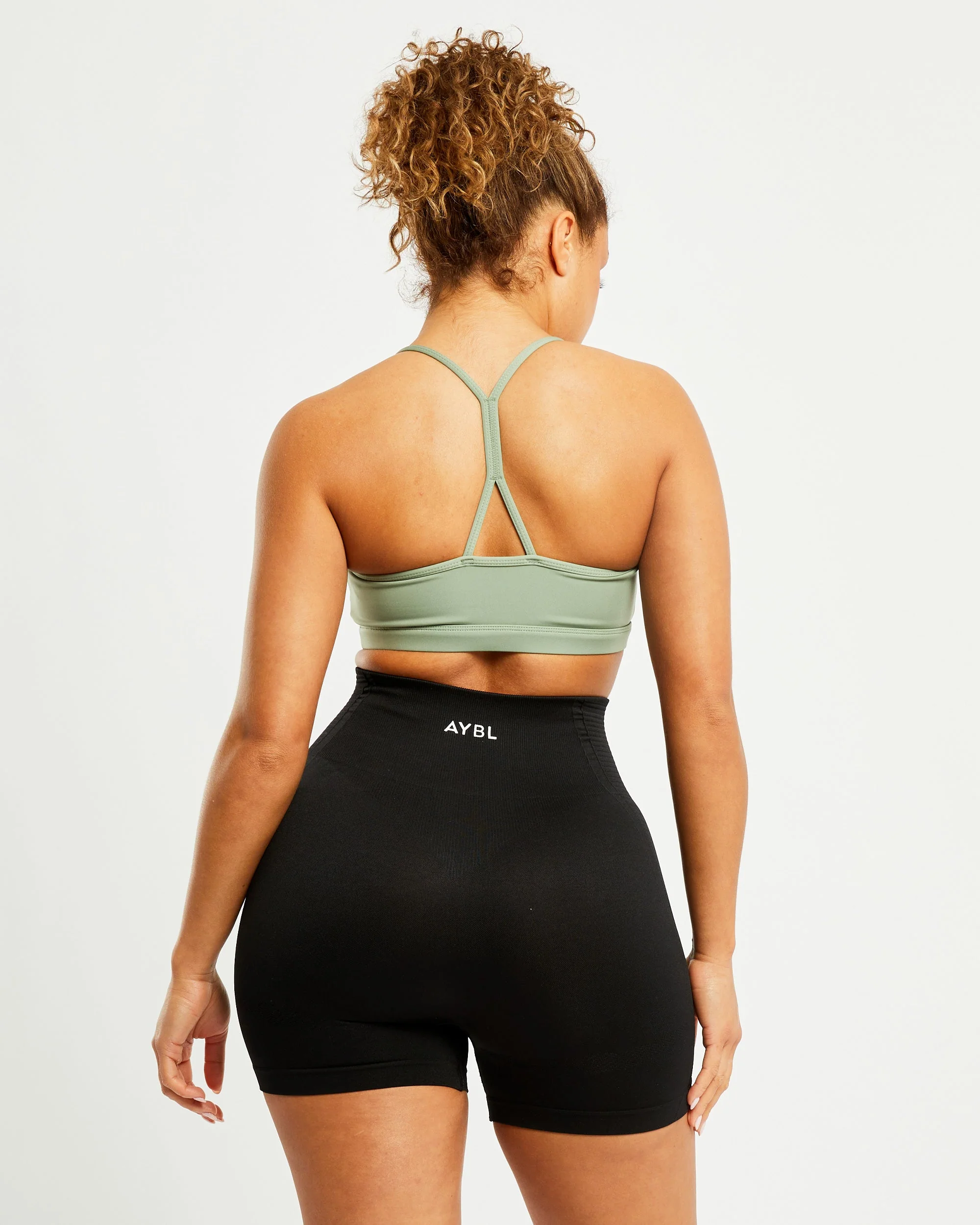 Essential Ruched Sports Bra - Olive Vert - Image 10